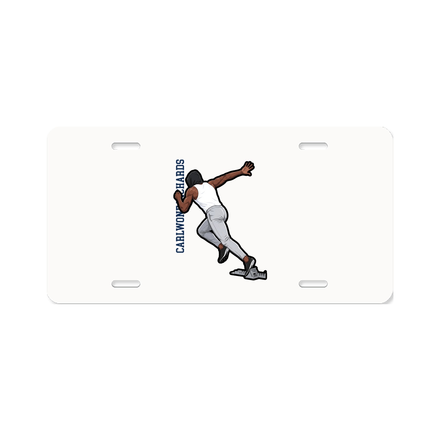 License Plate — Name Vertical in Classic