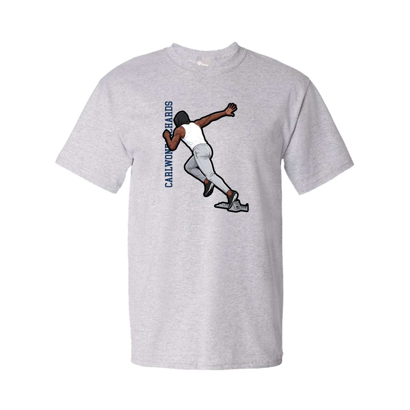 Tee — Name Vertical in Grey