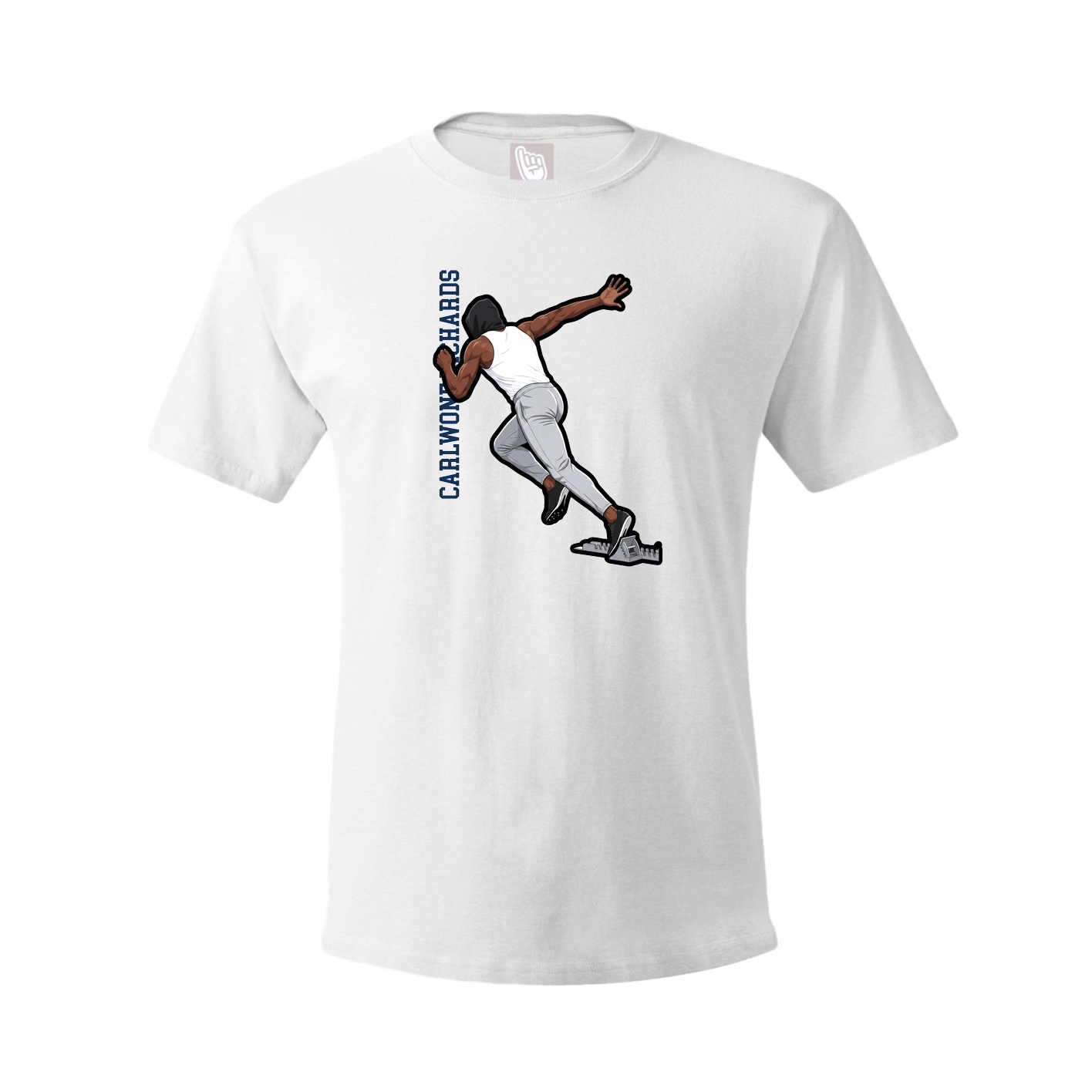 Youth Tee — Name Vertical in White