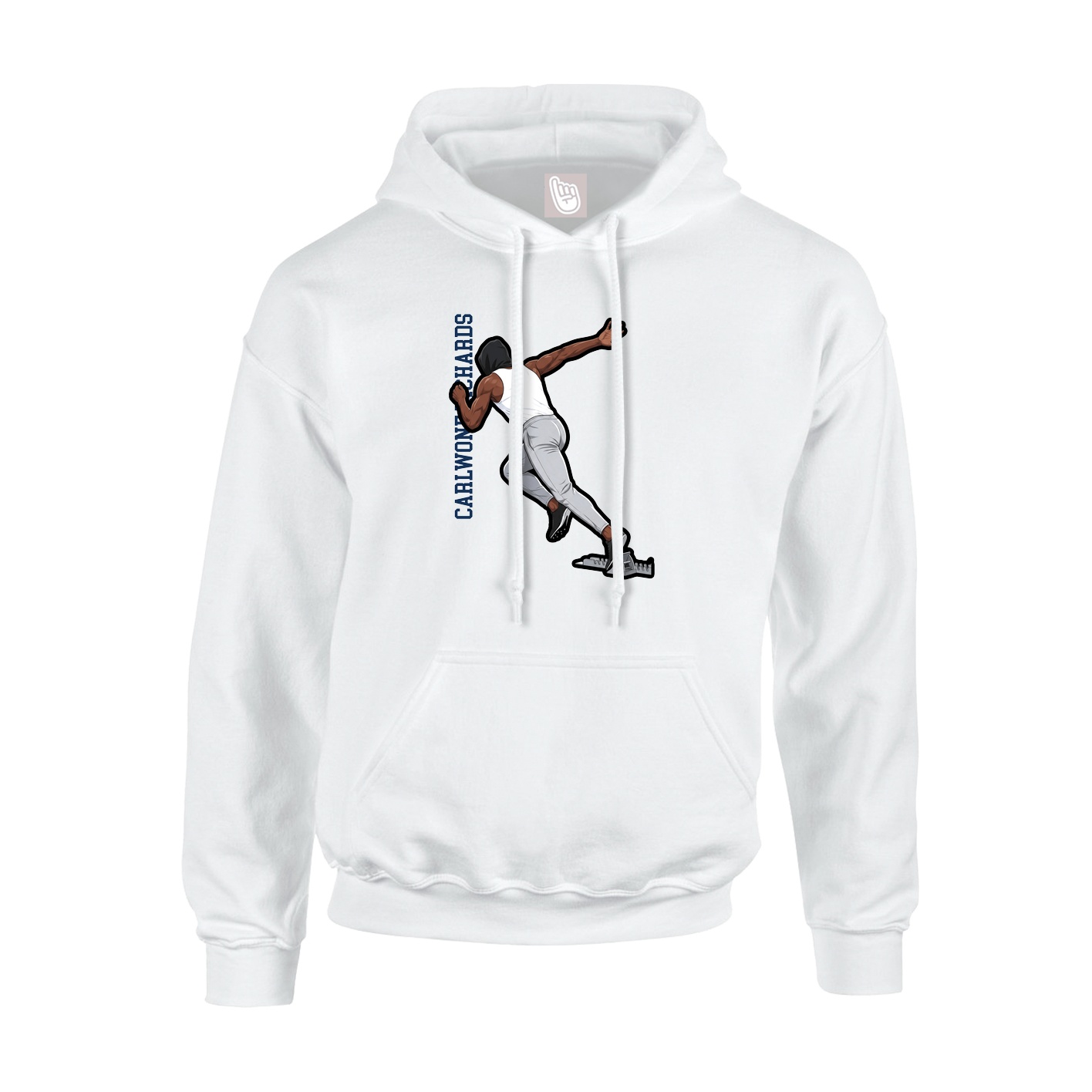 Hoodie — Name Vertical in White