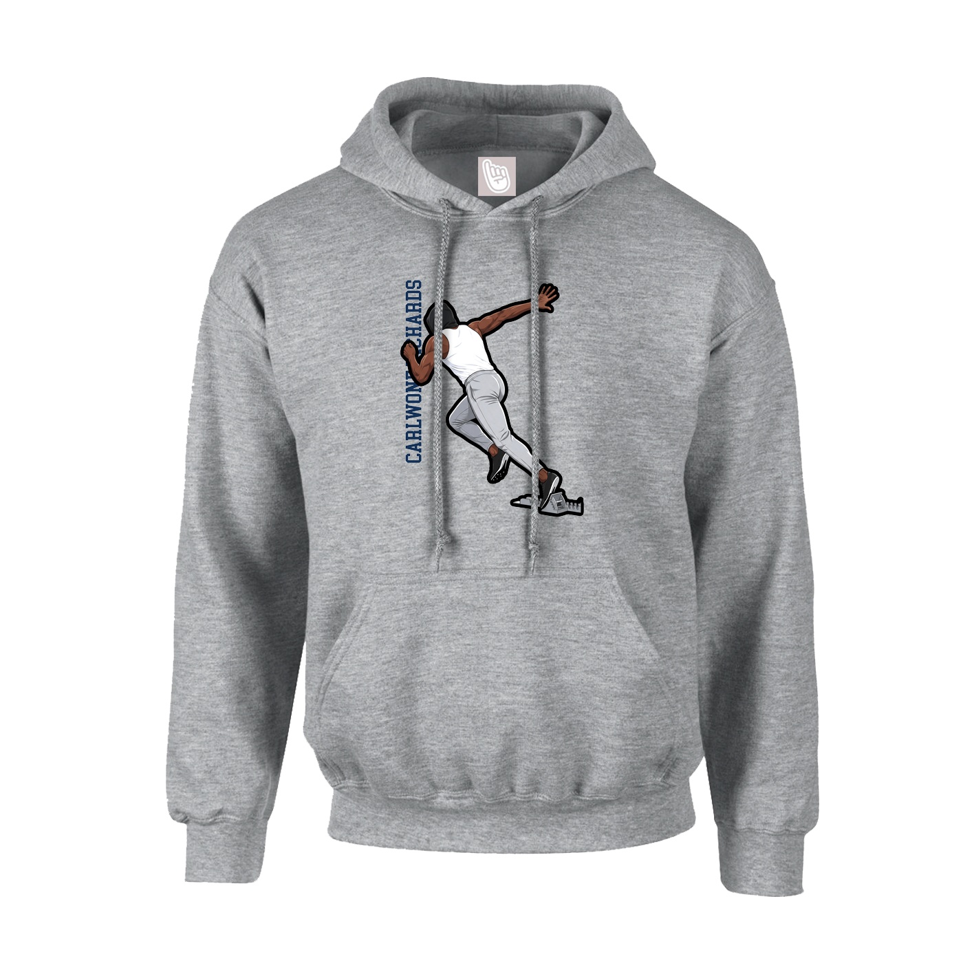 Youth Hoodie — Name Vertical in Grey