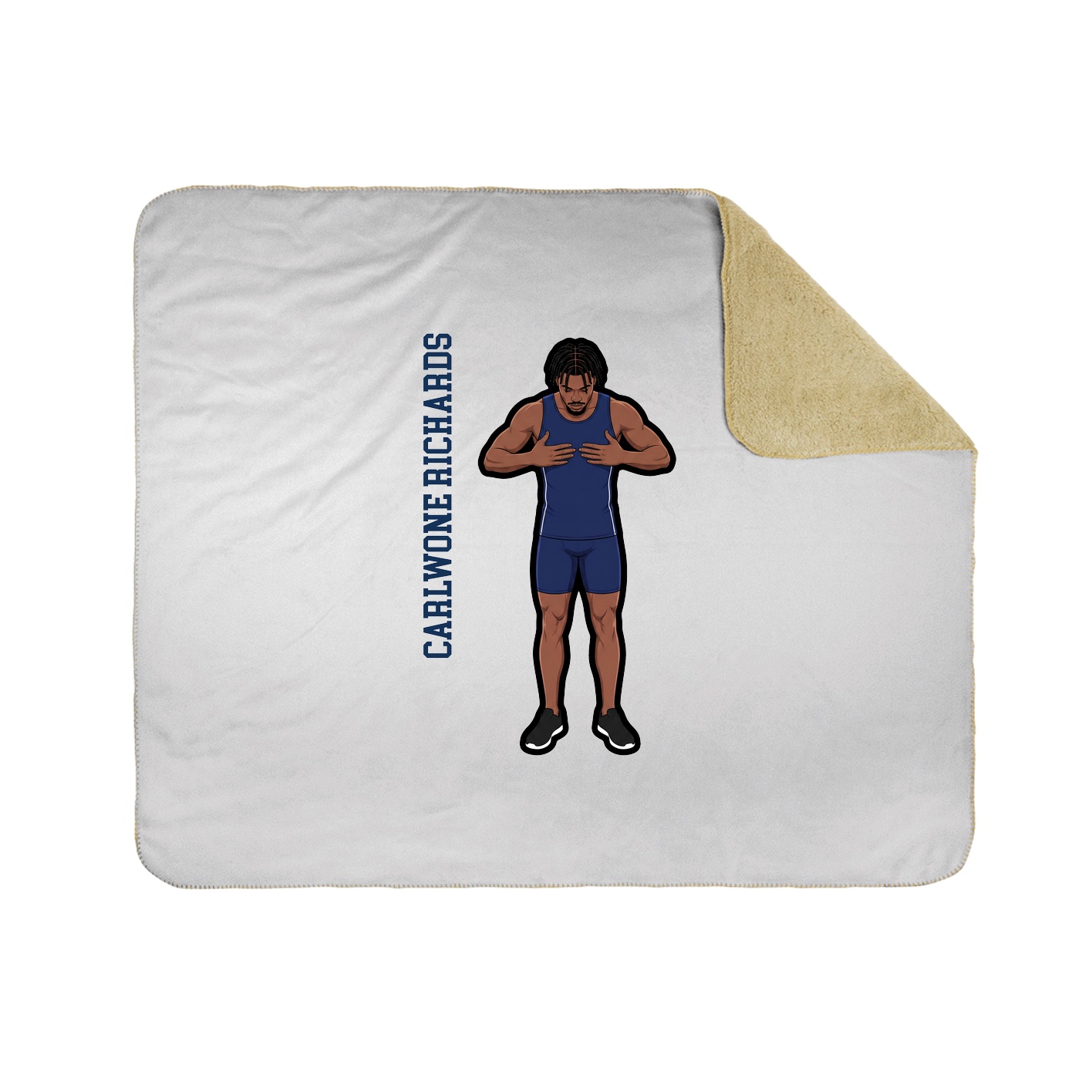 Throw Blanket — Name Vertical in White
