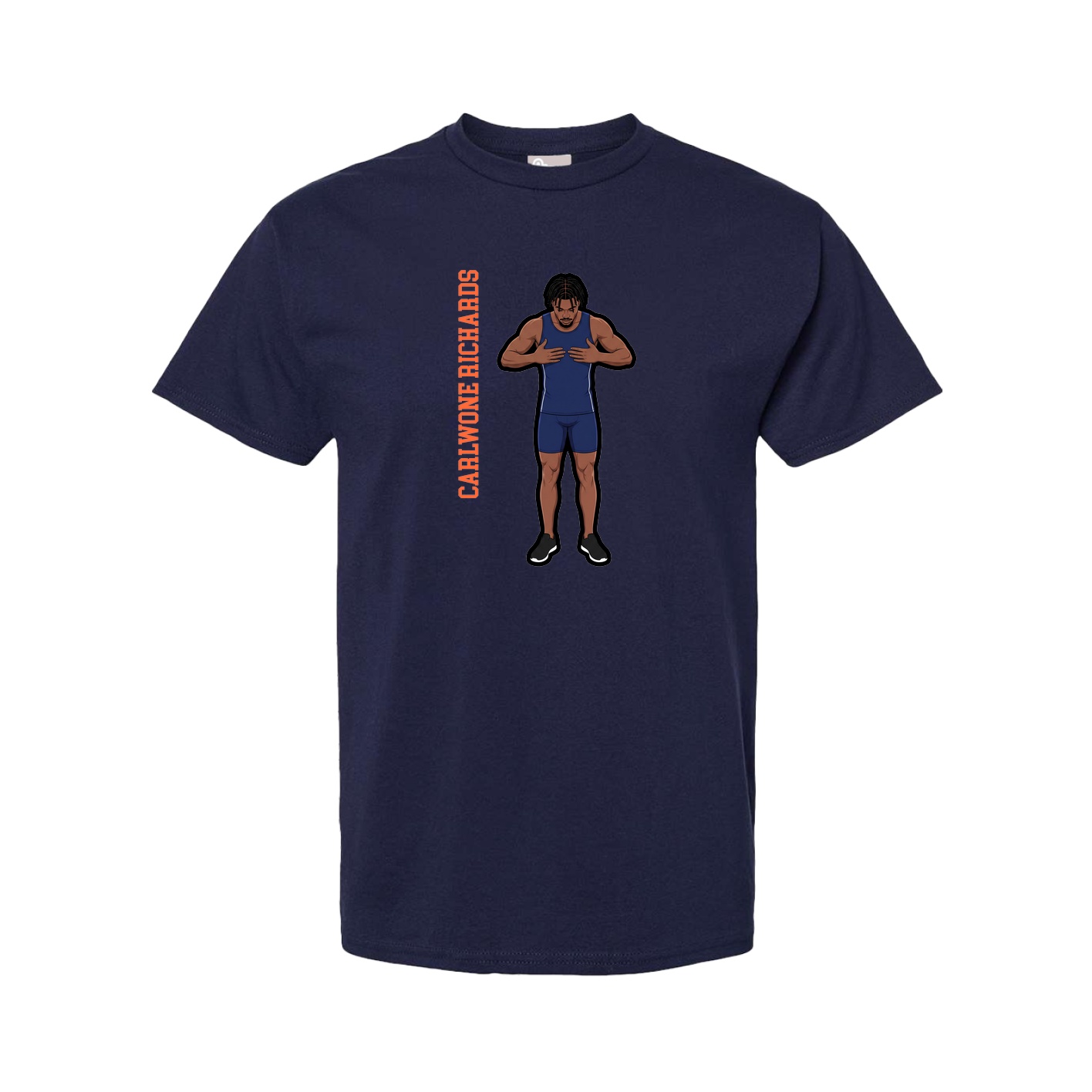 Tee — Name Vertical in Navy