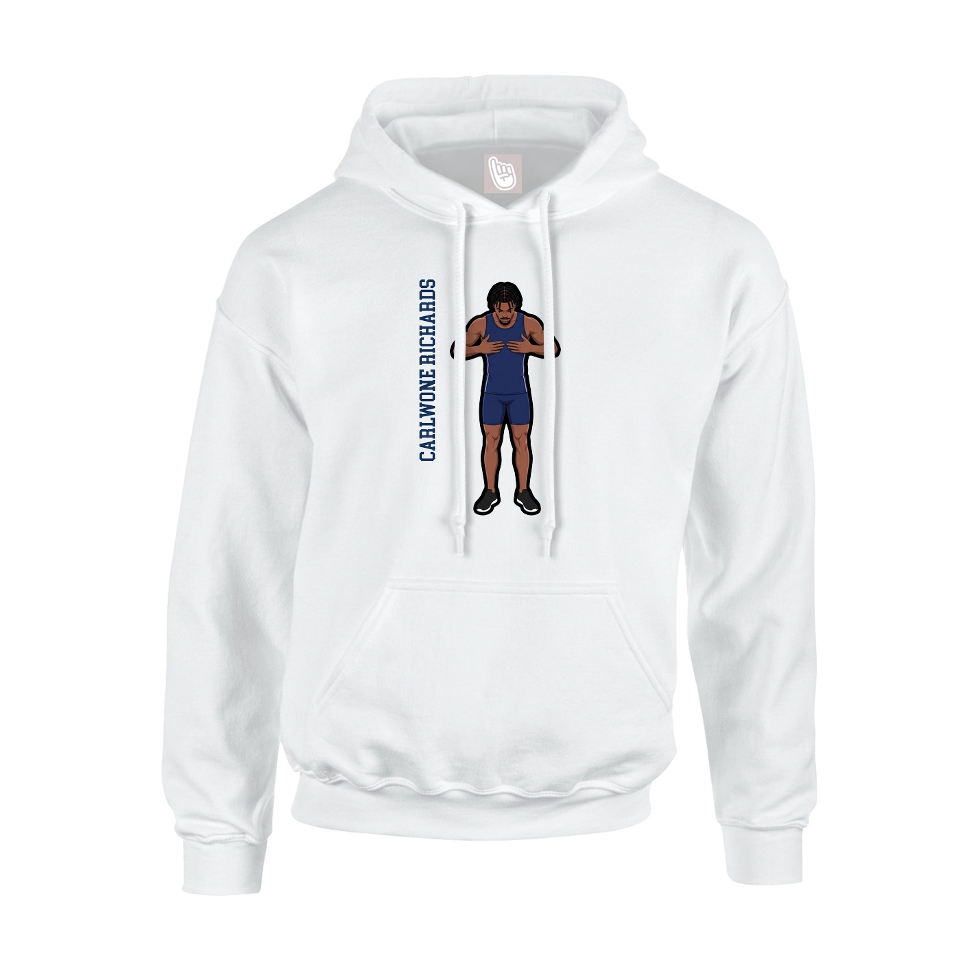Hoodie — Name Vertical in White