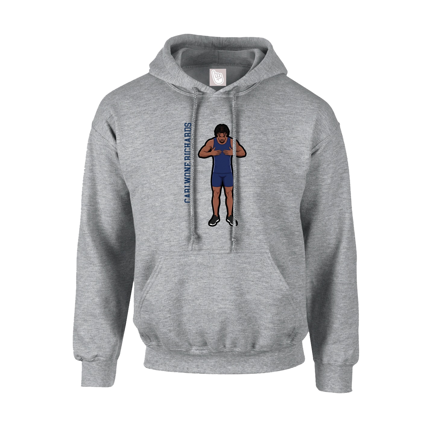 Youth Hoodie — Name Vertical in Grey