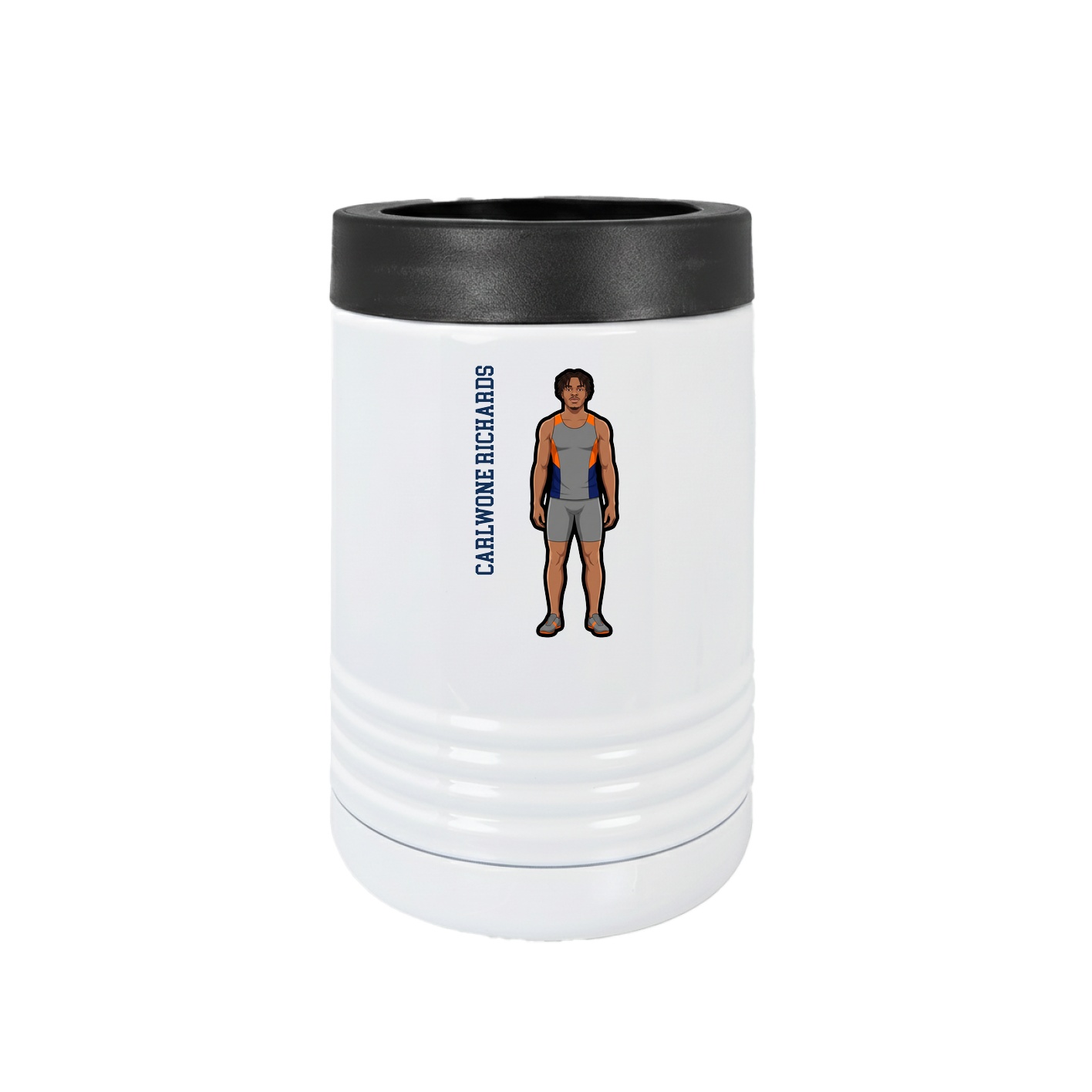 Beverage Holder — Name Vertical in White