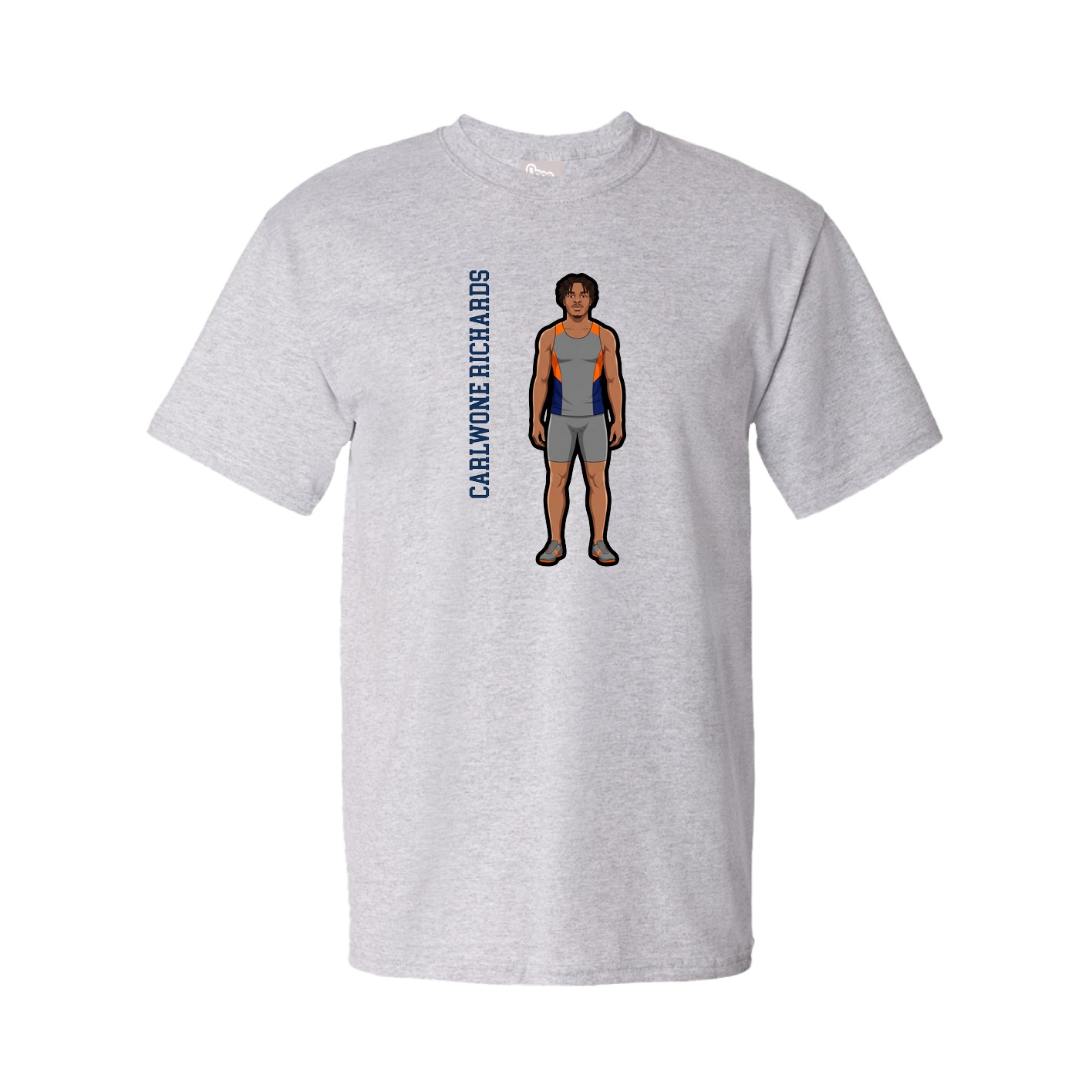 Youth Tee — Name Vertical in Grey