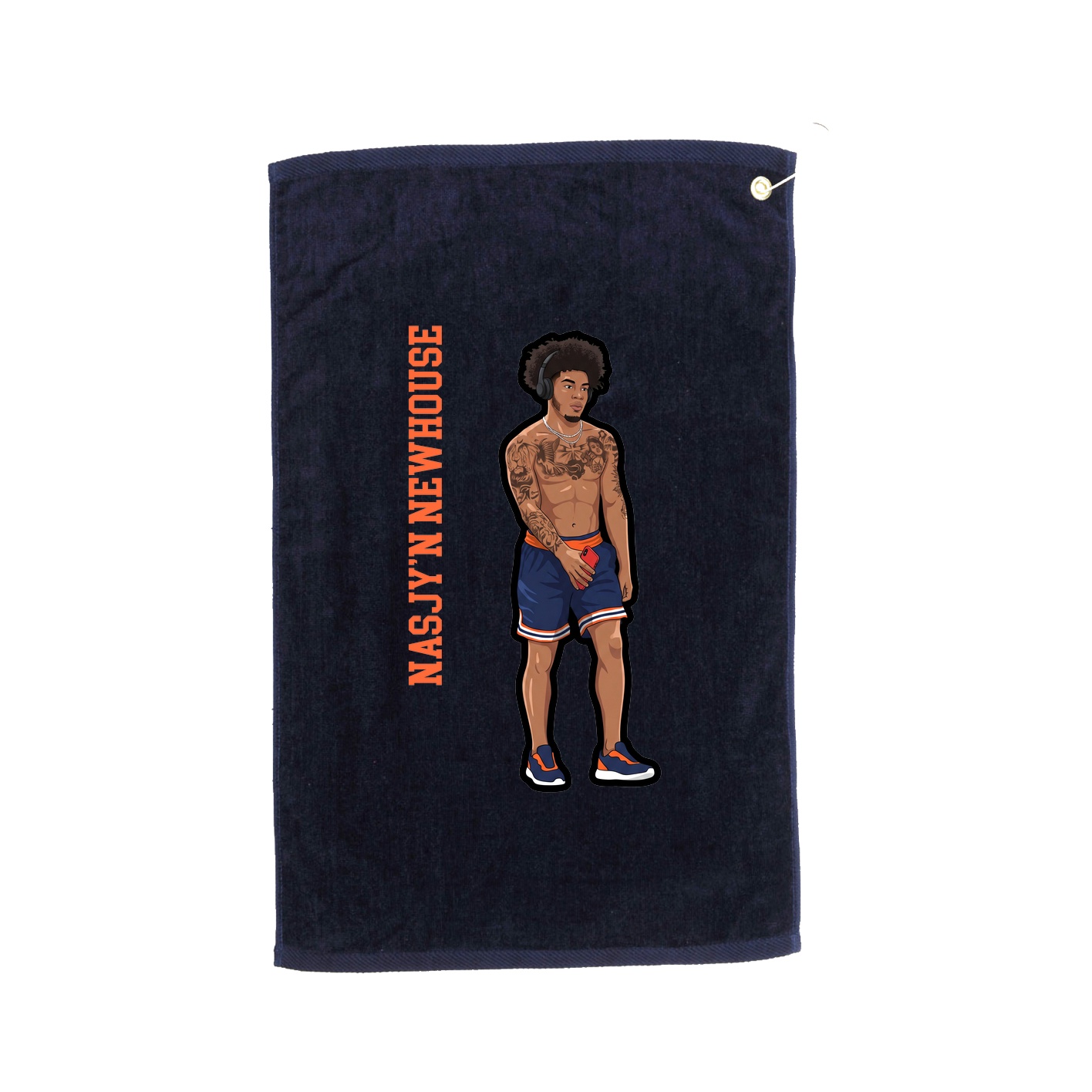 Golf Towel — Name Vertical in Navy