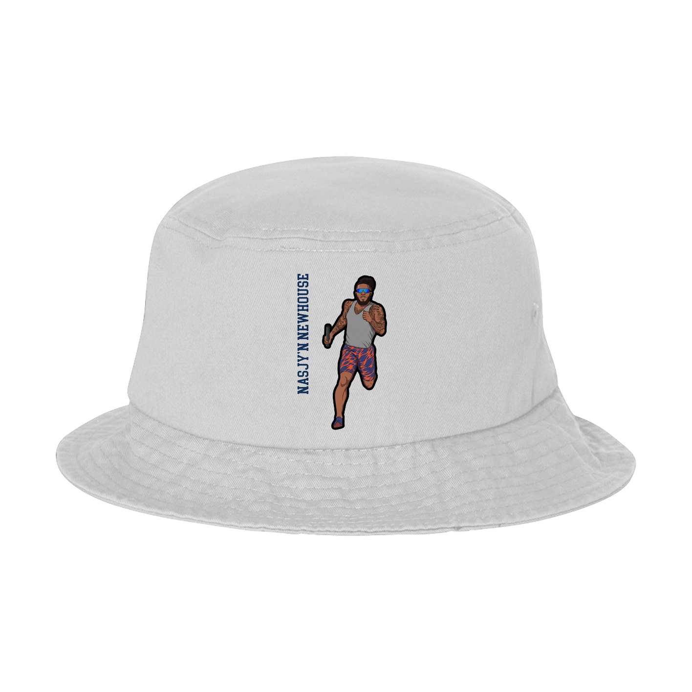 Bucket Cap — Name Vertical in White