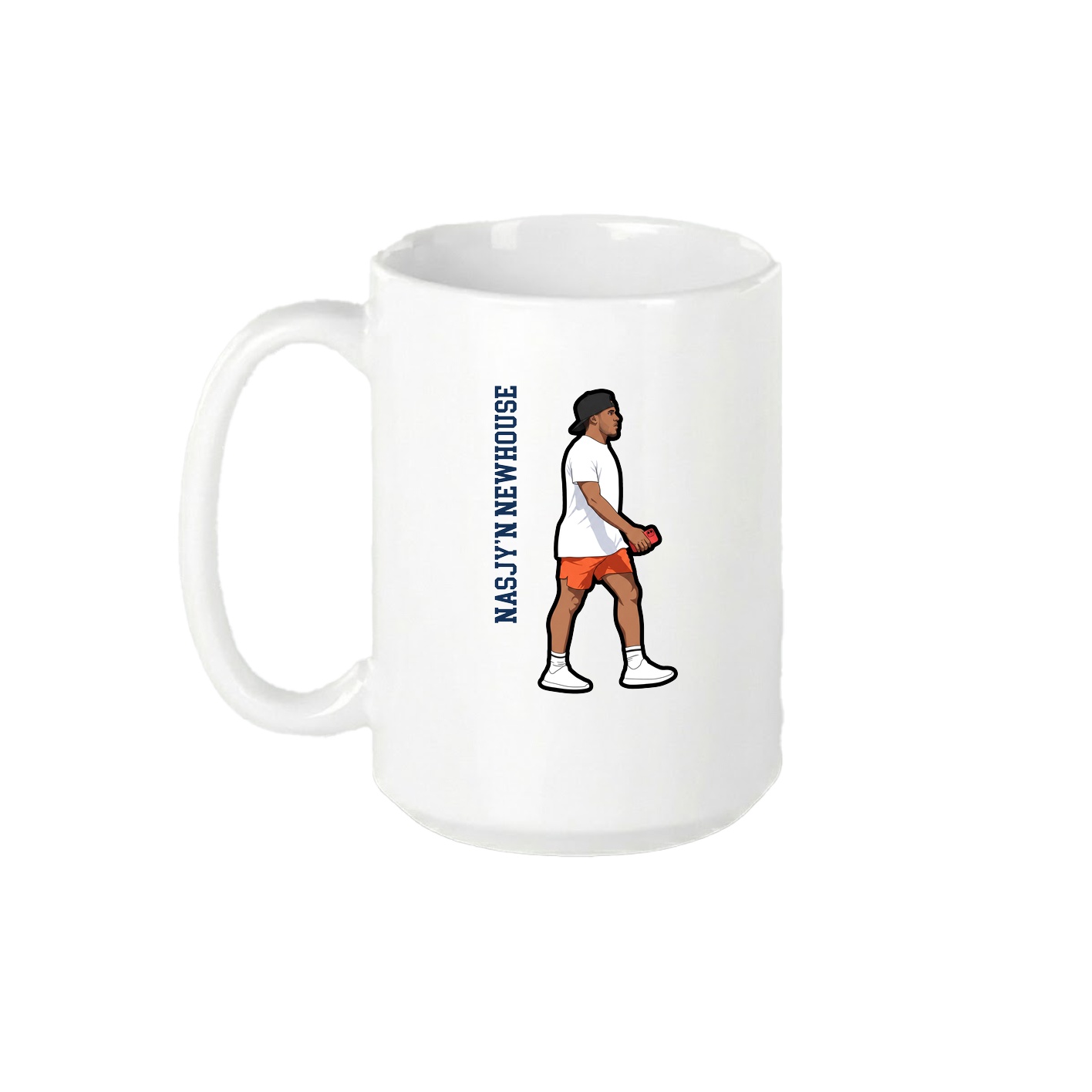 15oz Coffee Mug — Name Vertical in White