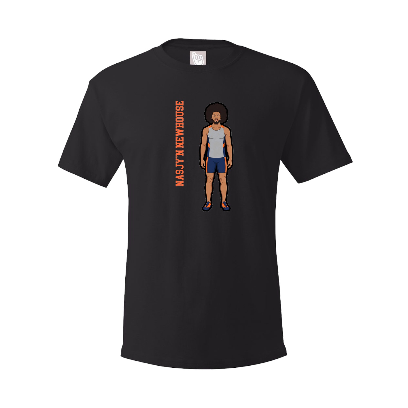 Youth Tee — Name Vertical in Black
