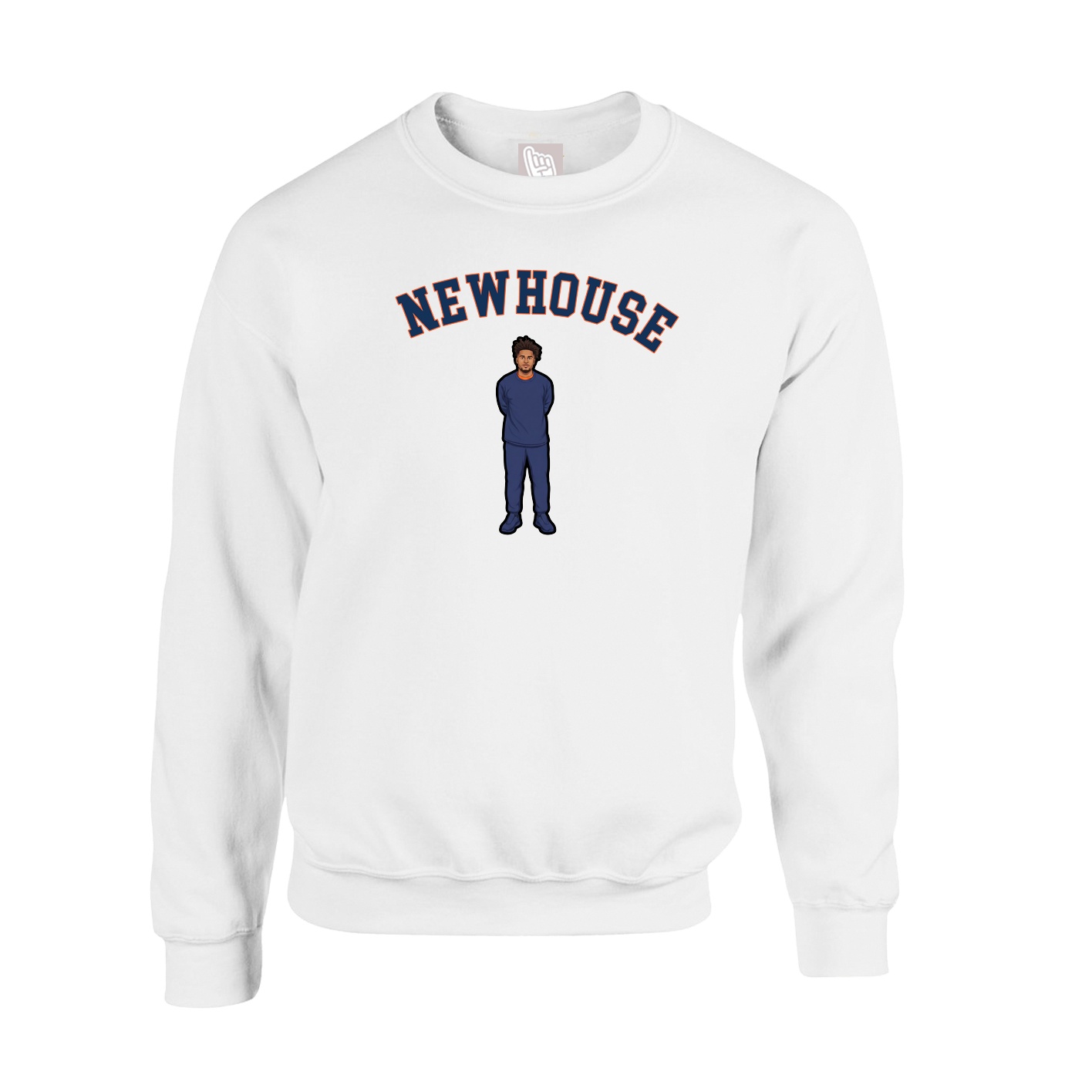 Fleece Crew — Shirsey Arch in White