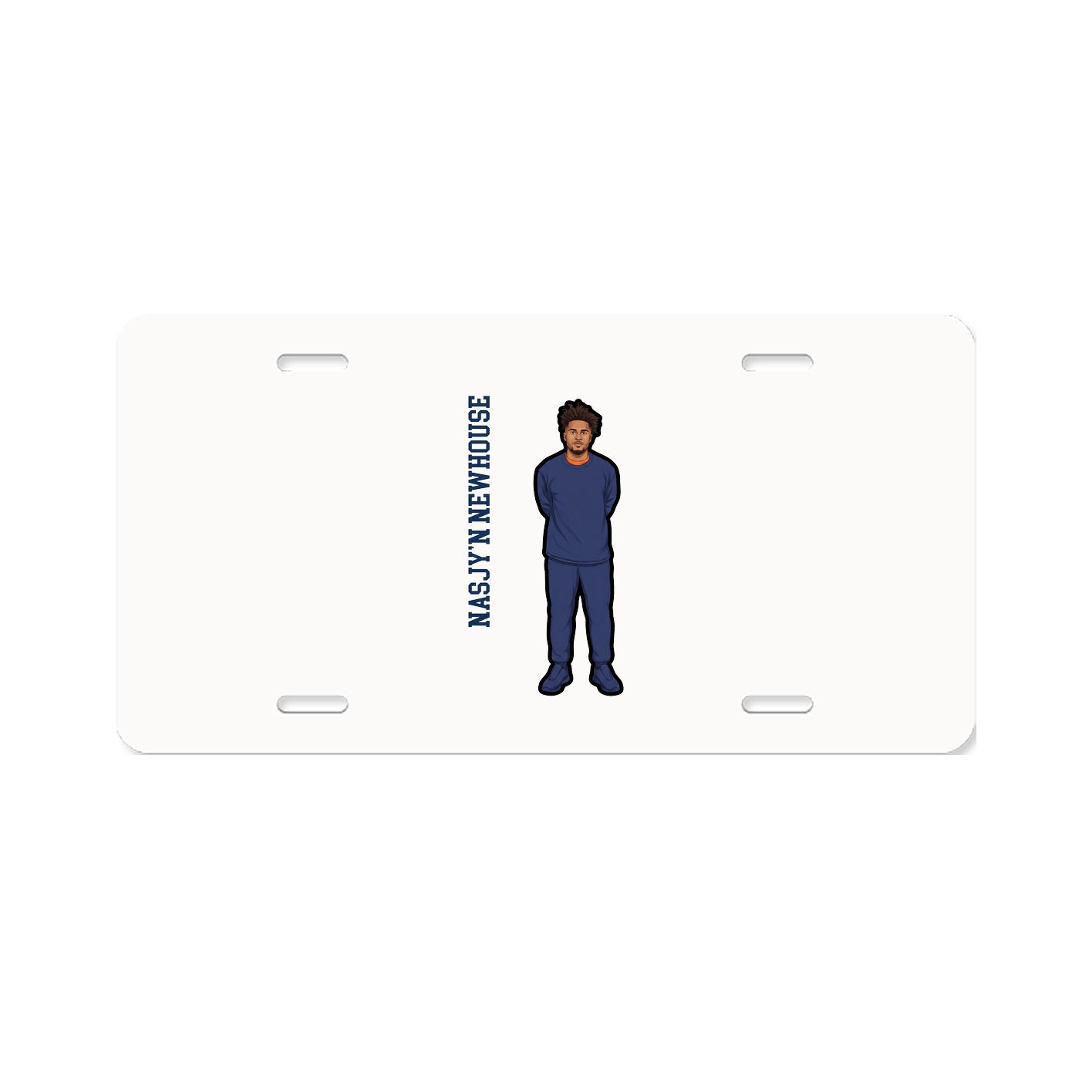 License Plate — Name Vertical in Classic