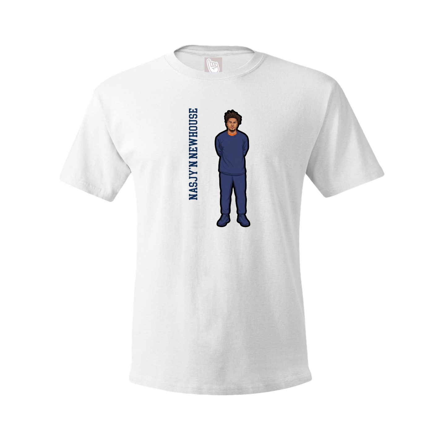 Tee — Name Vertical in White