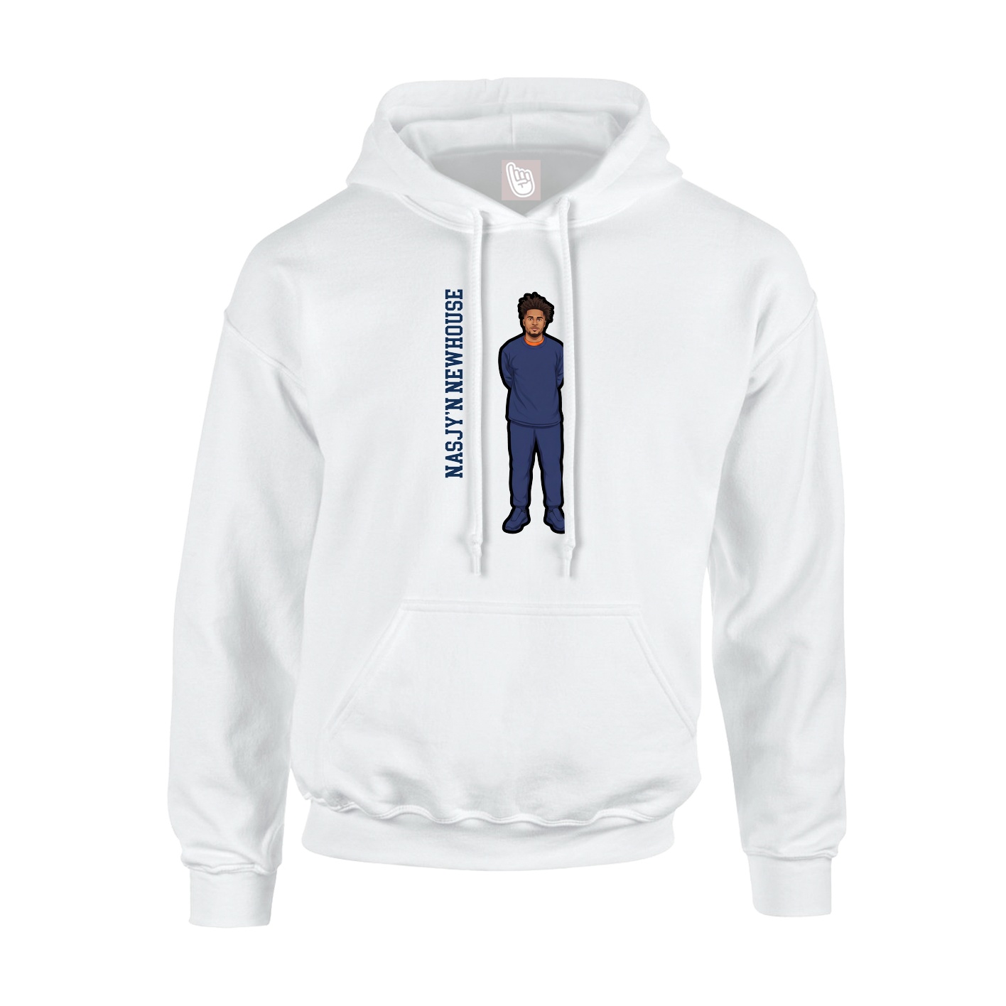 Hoodie — Name Vertical in White