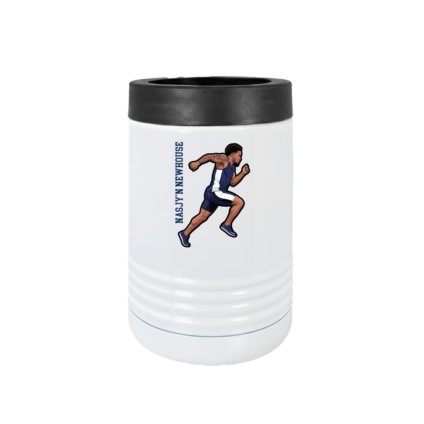 Beverage Holder — Name Vertical in White