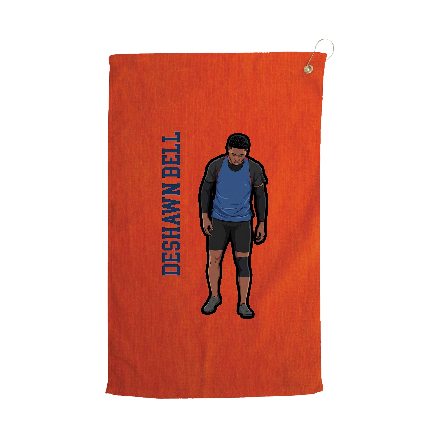 Golf Towel — Name Vertical in Orange