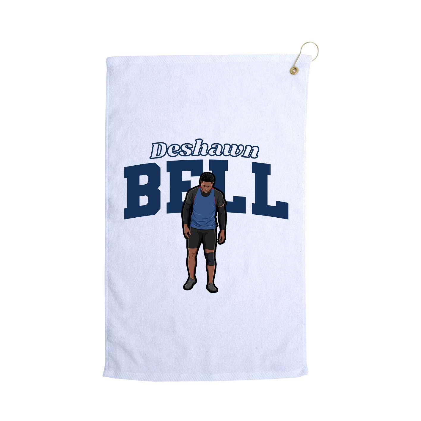 Golf Towel — Name Arch in White