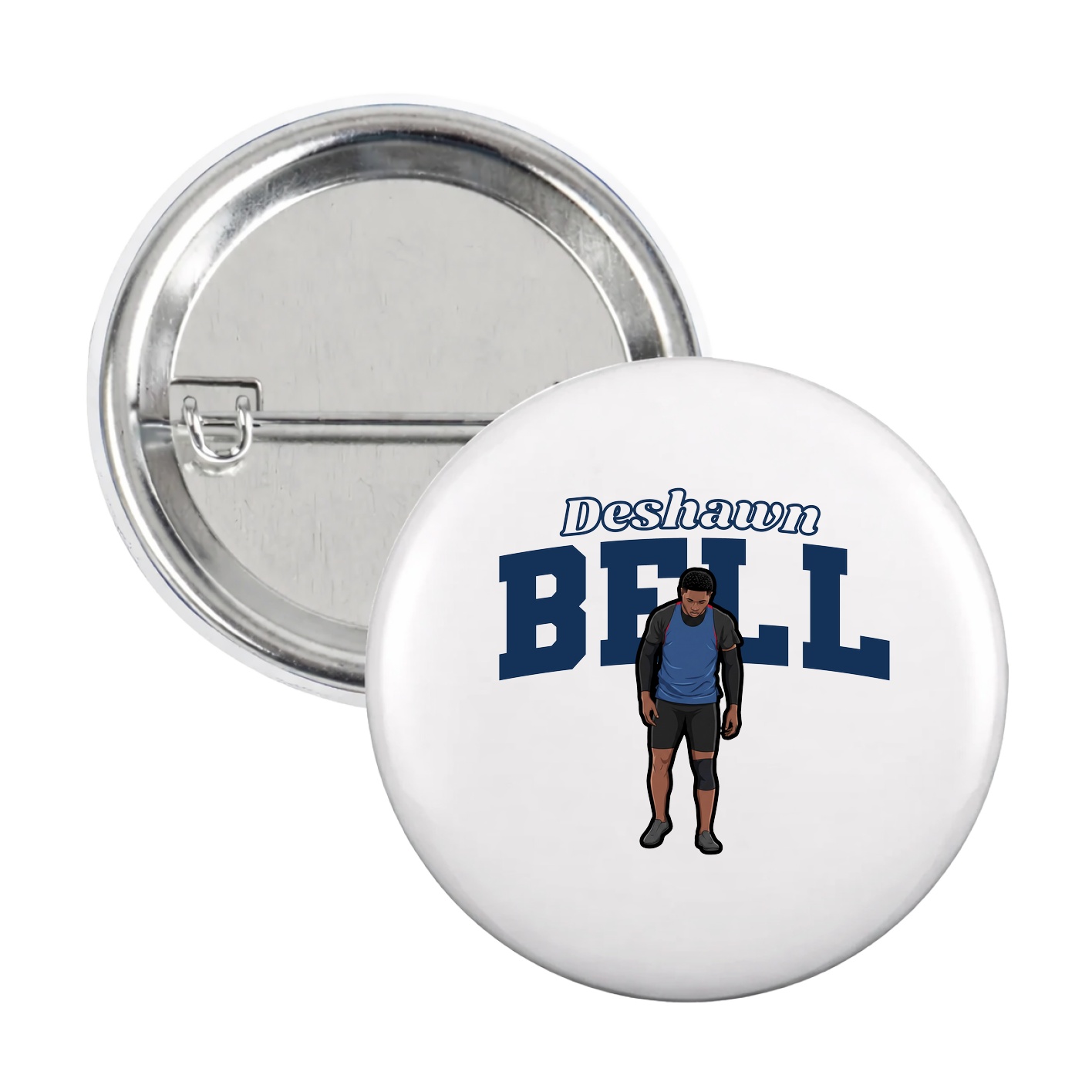 Game Day Button — Name Arch in White