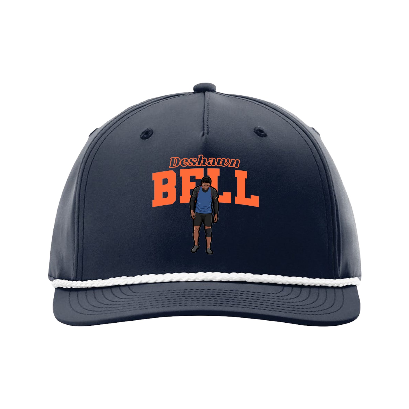 Five-Panel Classic Rope Cap — Name Arch in Navy