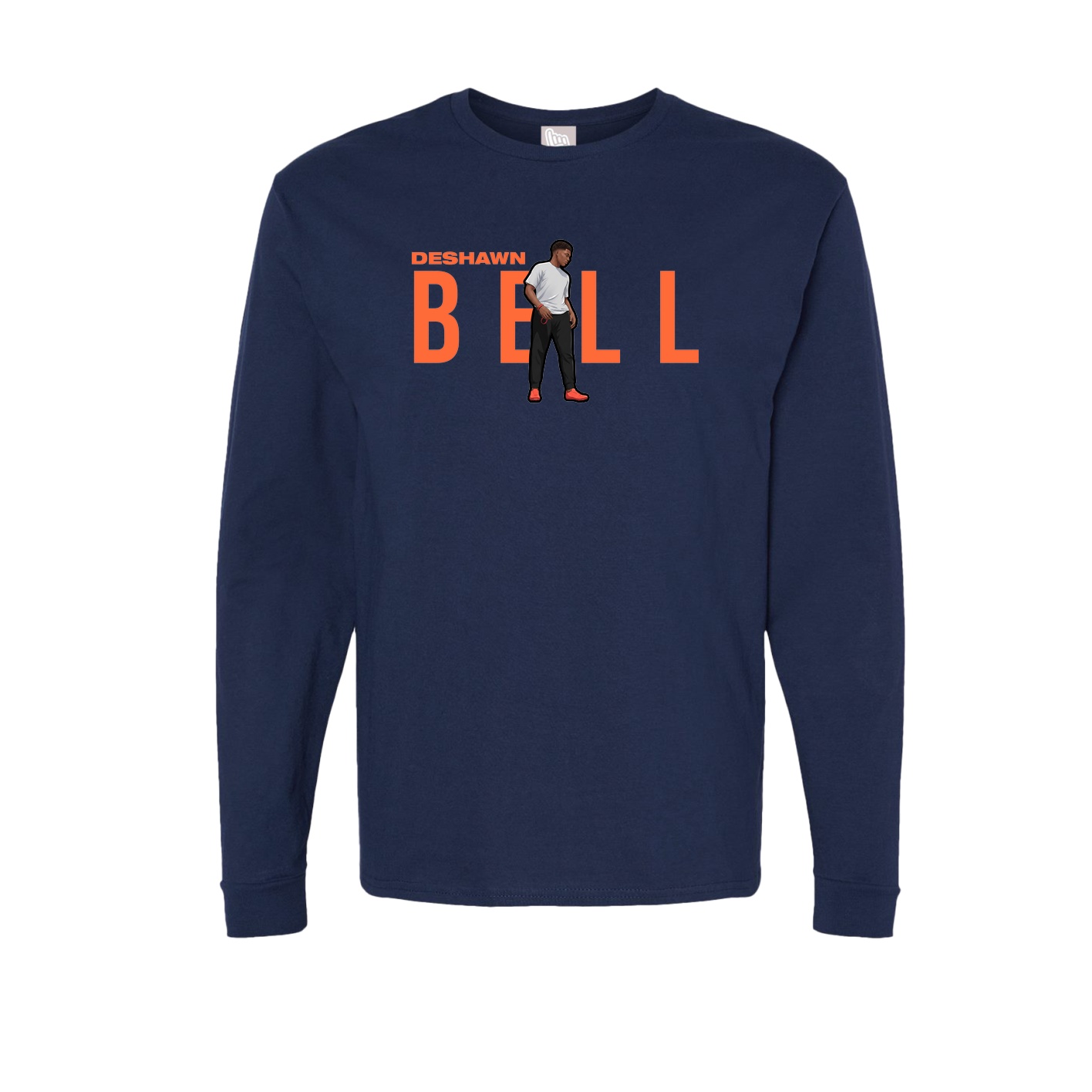 Long Sleeve Tee — Player Name in Navy
