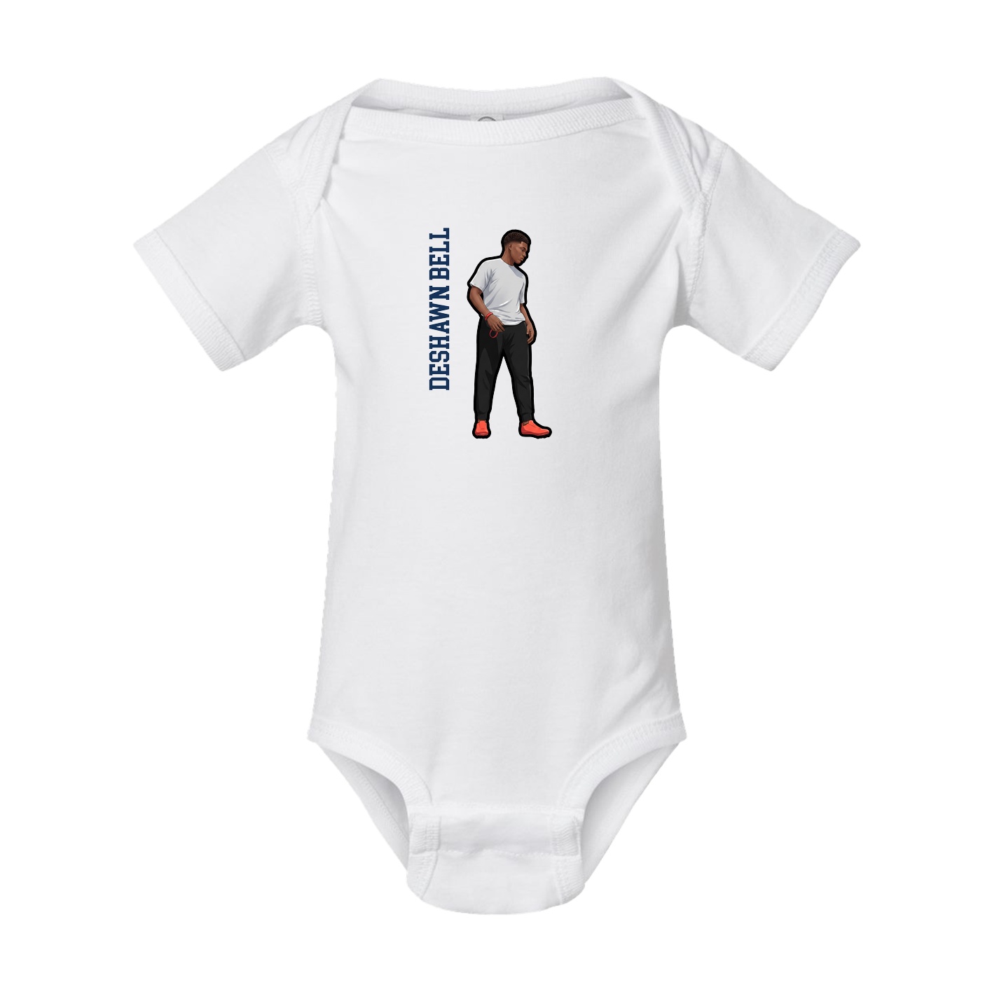 Baby Onesie — Name Vertical in White