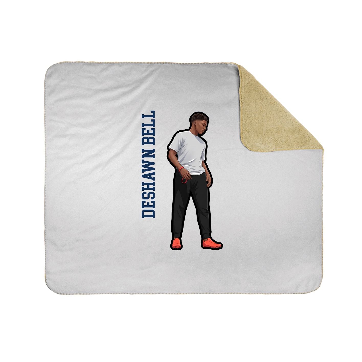 Throw Blanket — Name Vertical in White