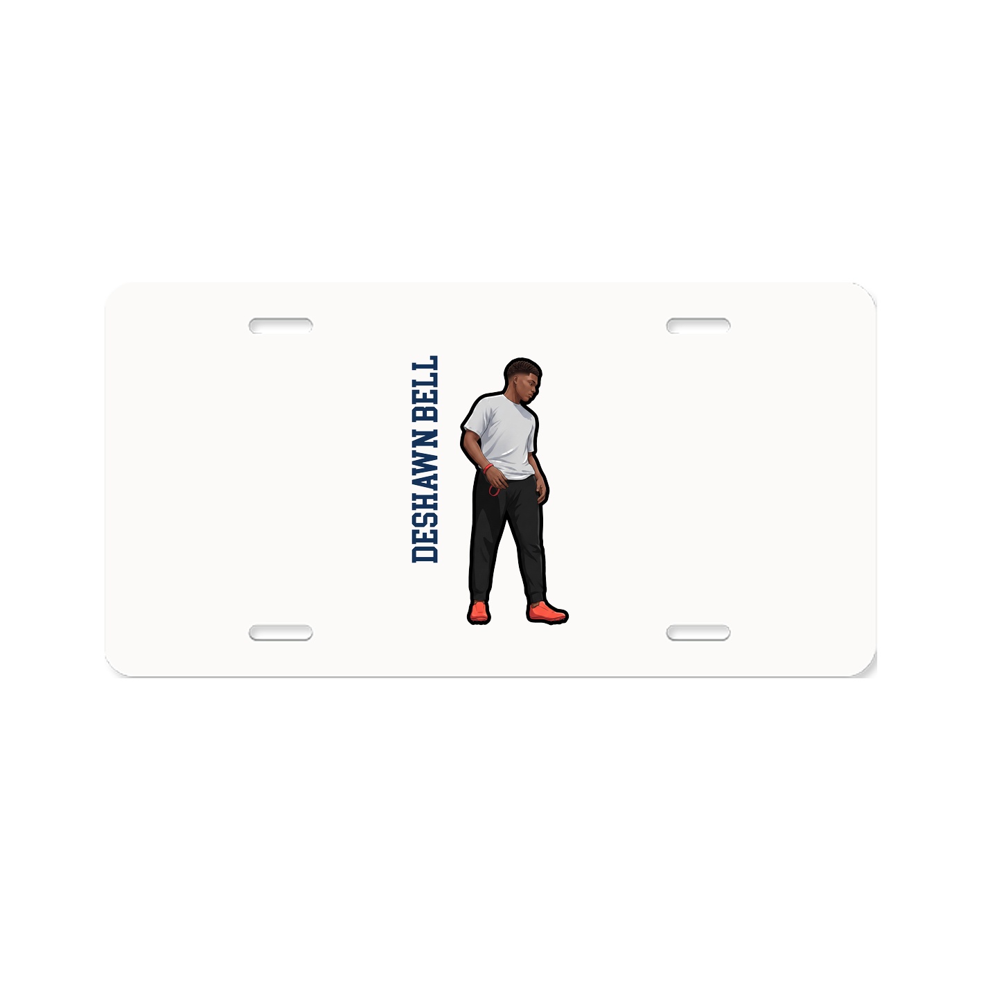 License Plate — Name Vertical in Classic