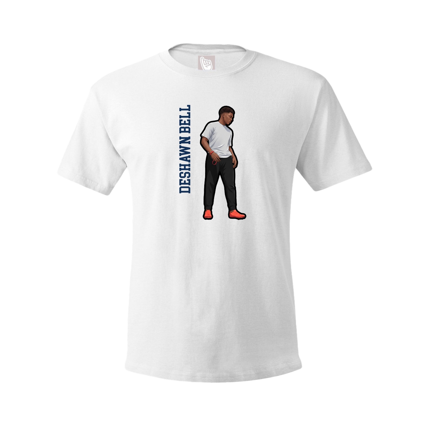 Tee — Name Vertical in White