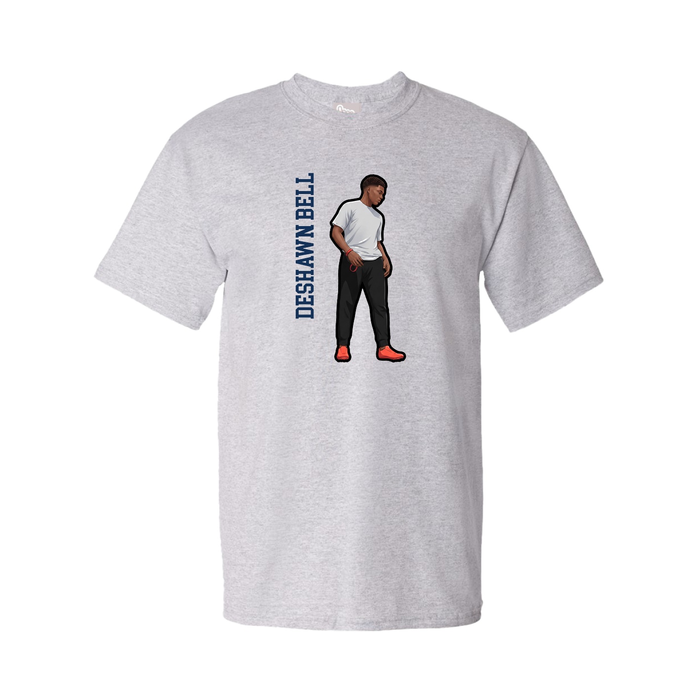 Youth Tee — Name Vertical in Grey