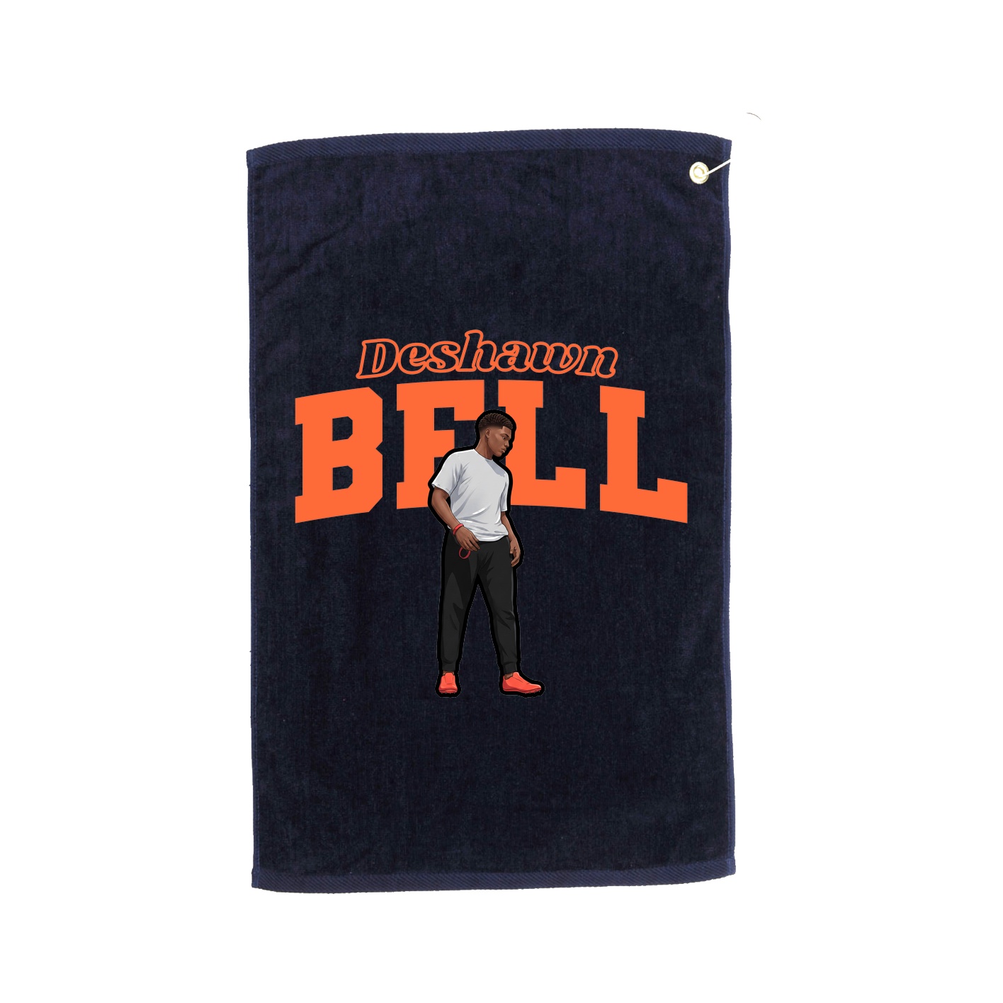 Golf Towel — Name Arch in Navy