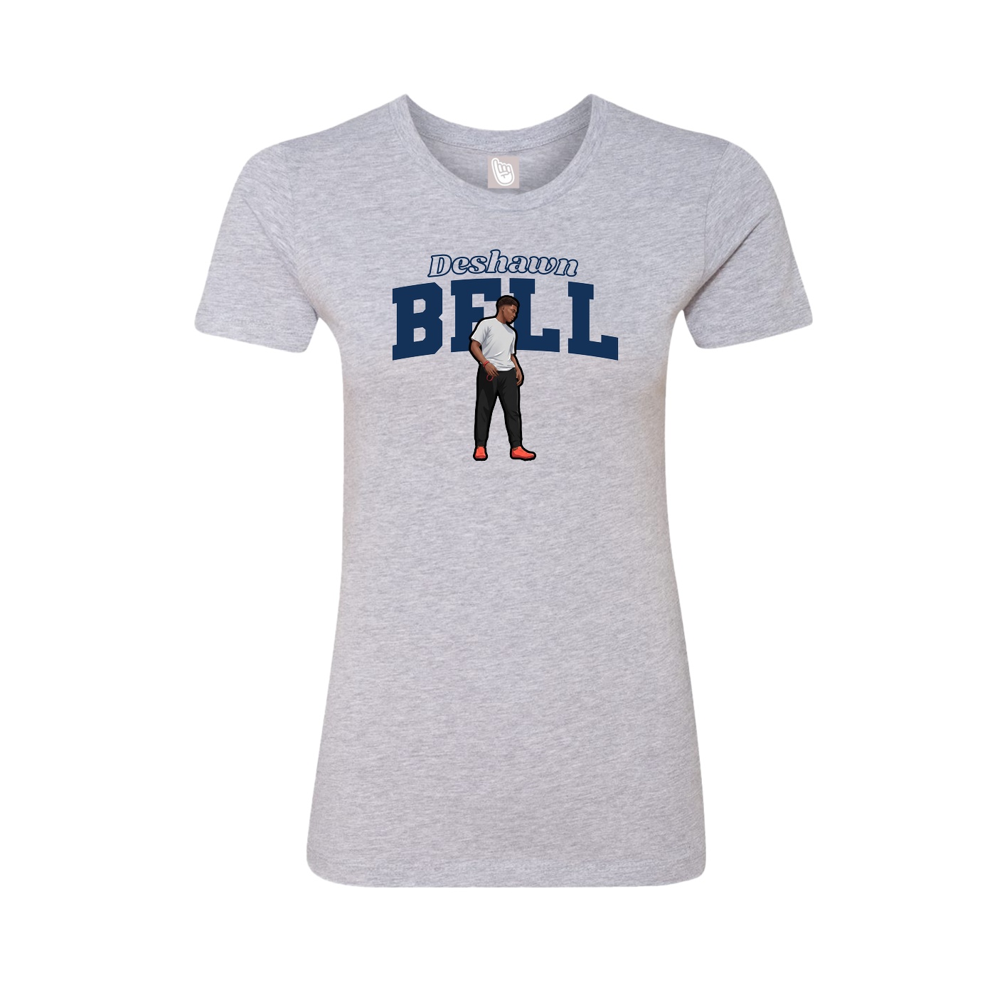 Fitted Women's Tee — Name Arch in Grey