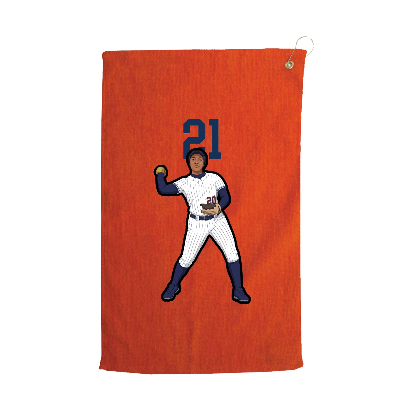 Golf Towel — Number Top in Orange
