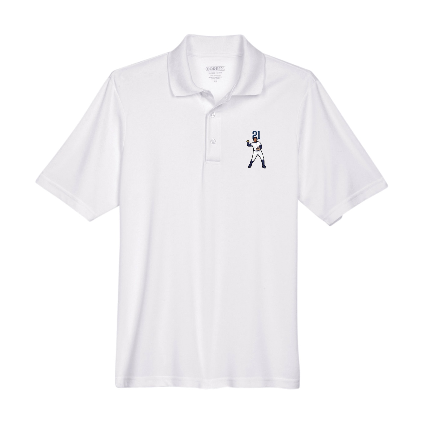 Performance Polo — Number Top in White