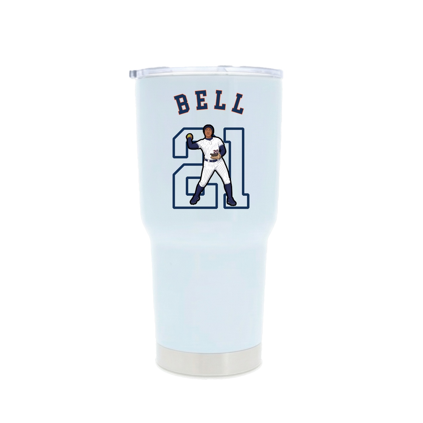 30oz Stainless Steel Tumbler — Shirsey Arch in White