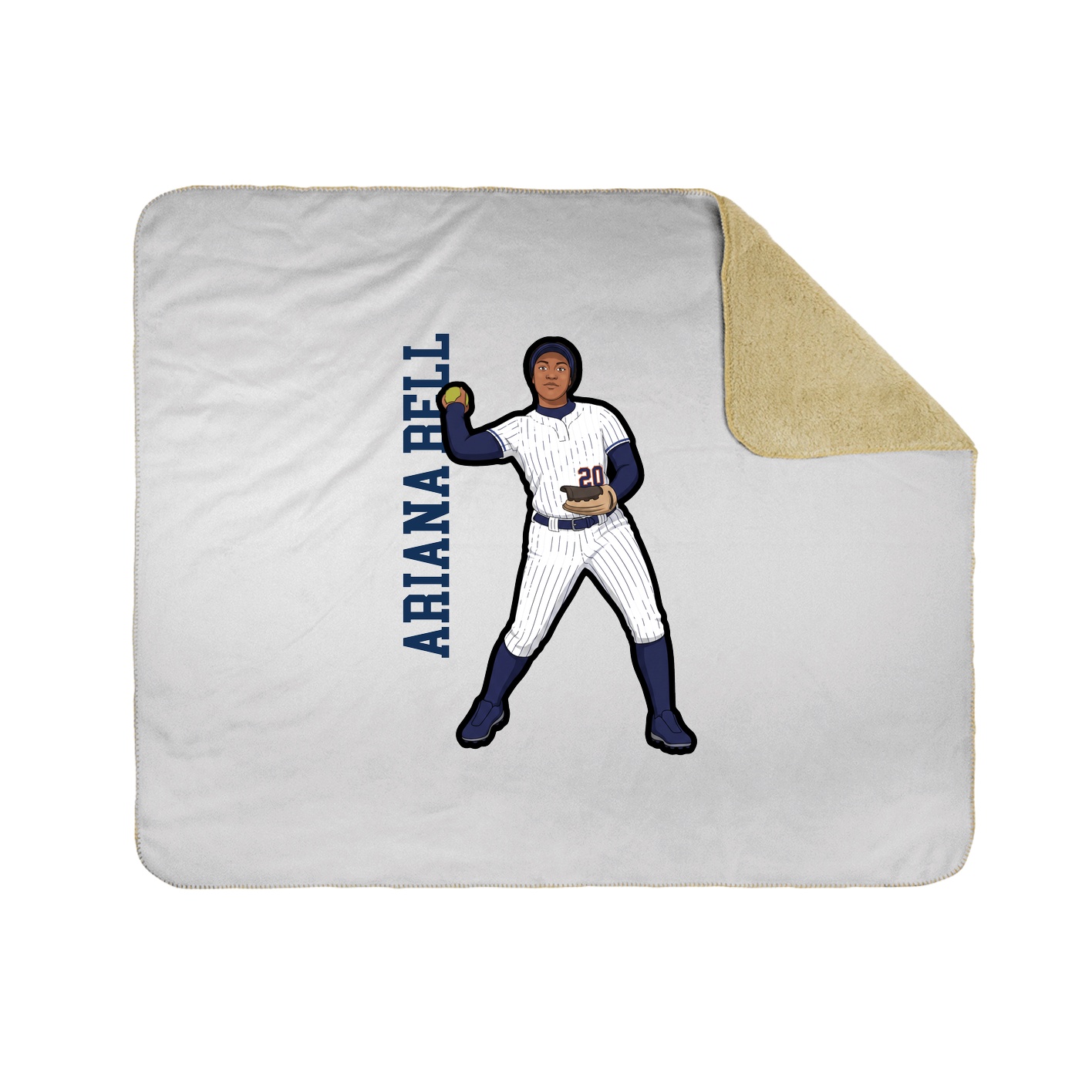 Throw Blanket — Name Vertical in White