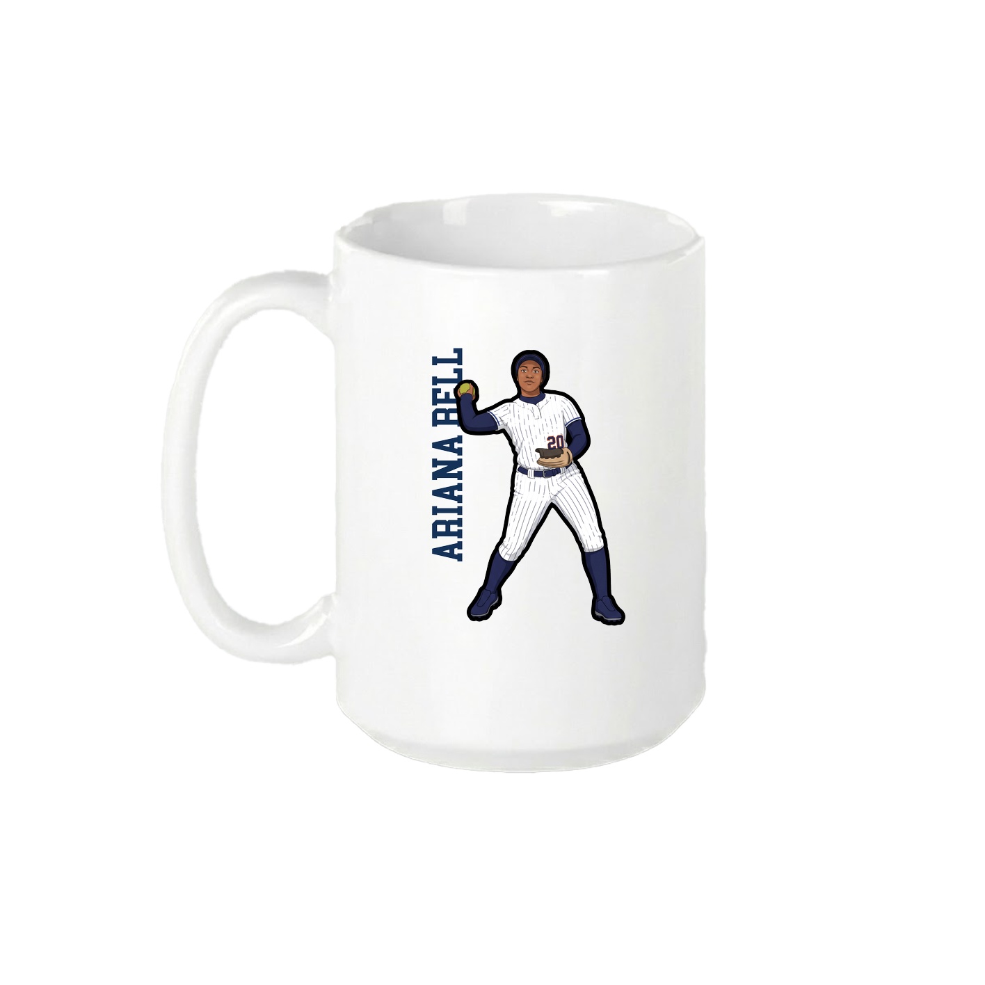 15oz Coffee Mug — Name Vertical in White