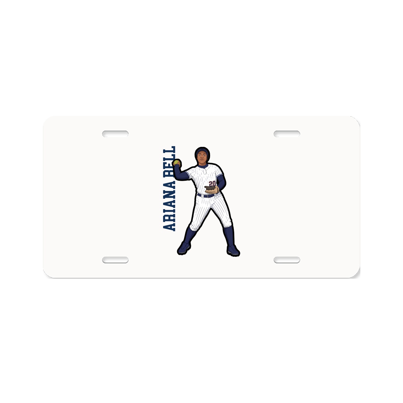 License Plate — Name Vertical in Classic