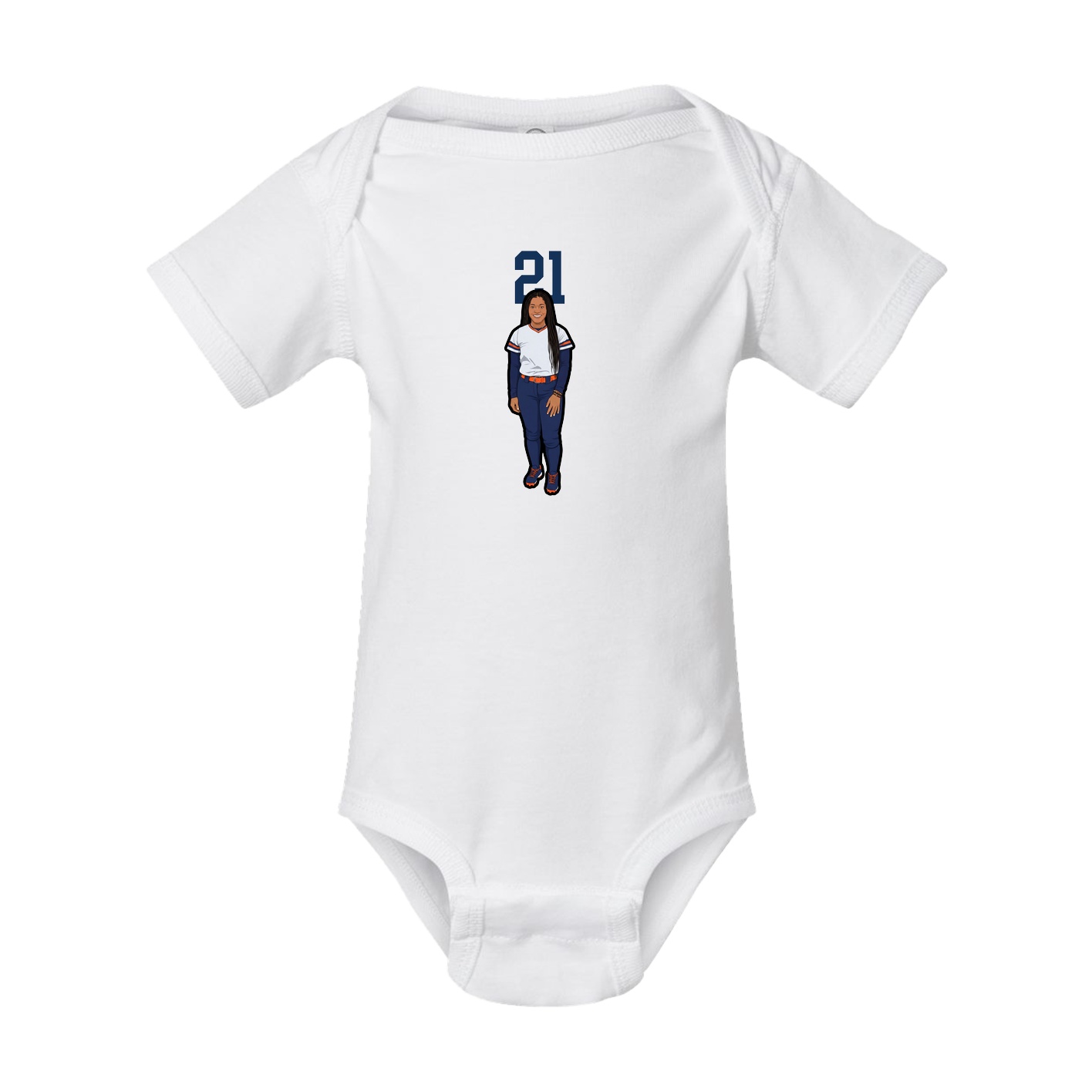 Baby Onesie — Number Top in White