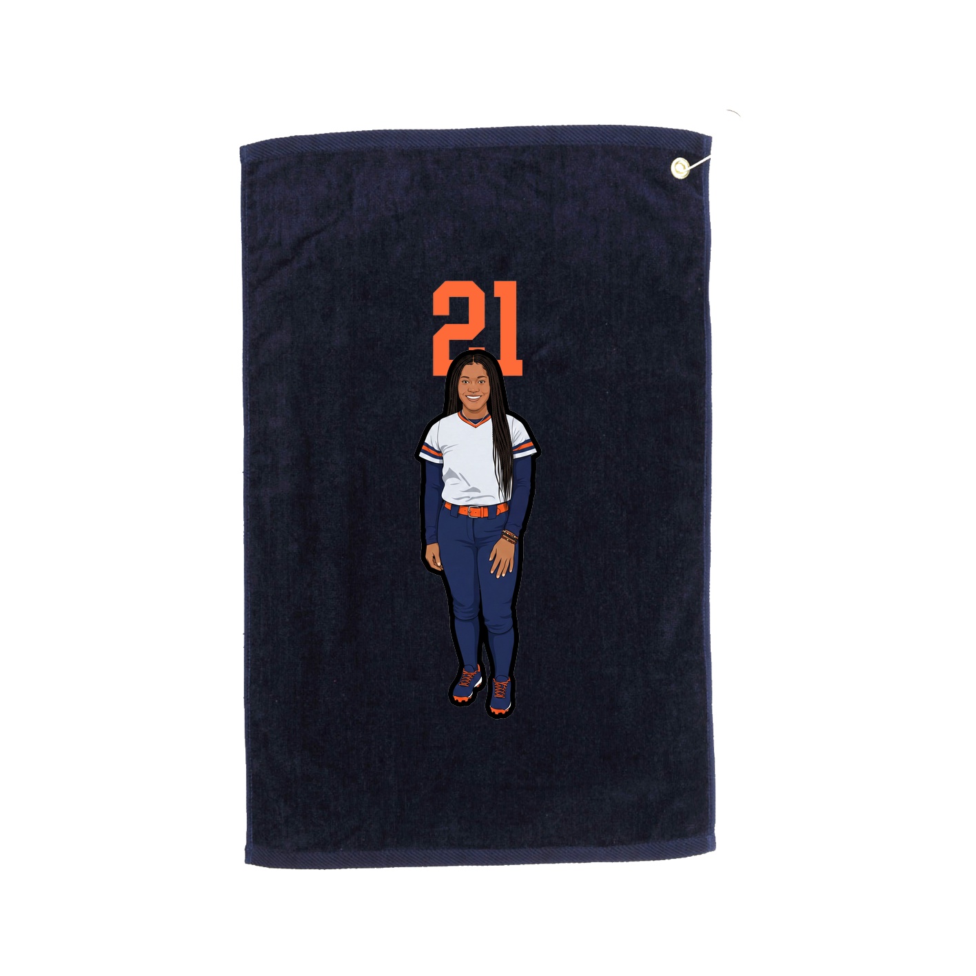 Golf Towel — Number Top in Navy