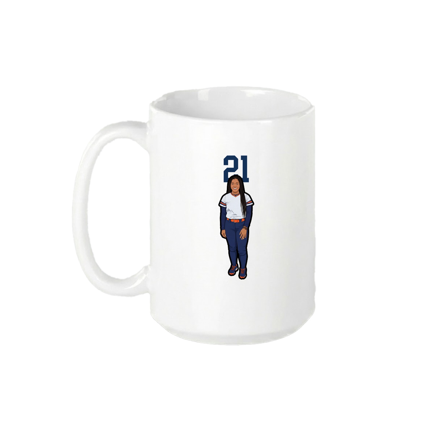 15oz Coffee Mug — Number Top in White