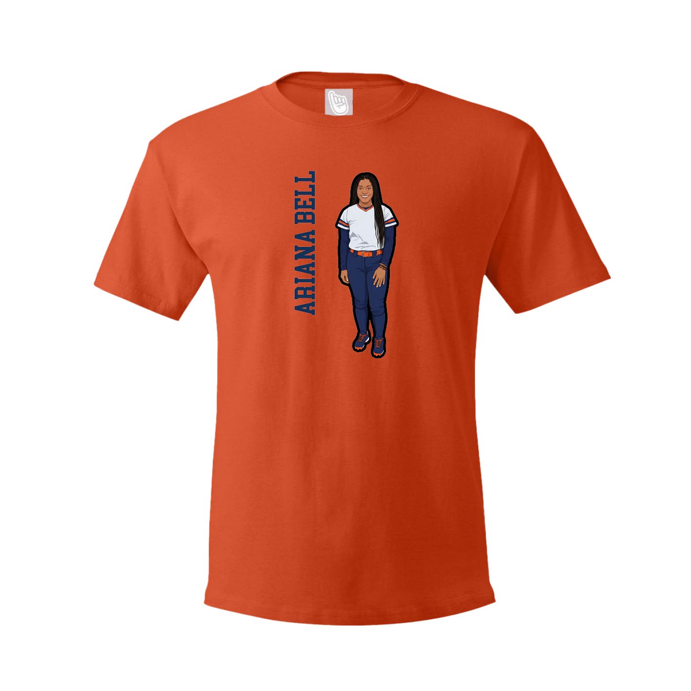 Youth Tee — Name Vertical in Orange