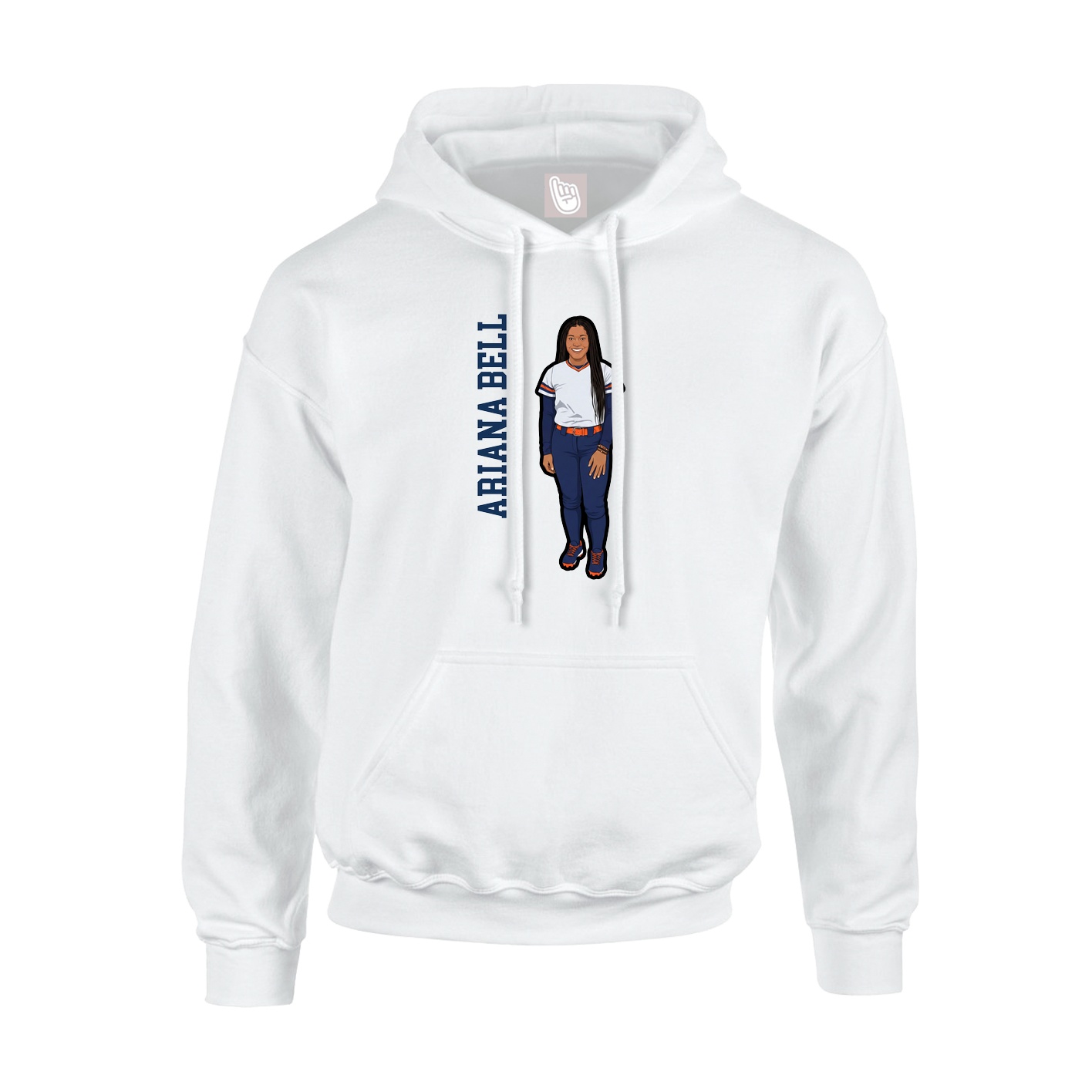 Hoodie — Name Vertical in White