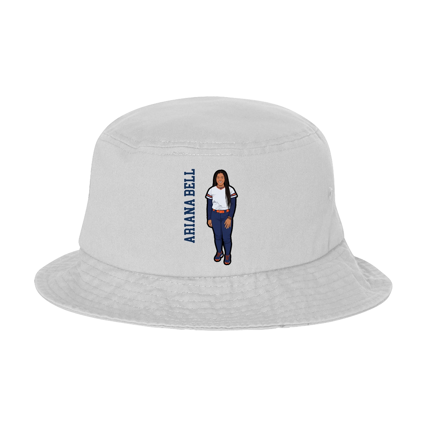Bucket Cap — Name Vertical in White