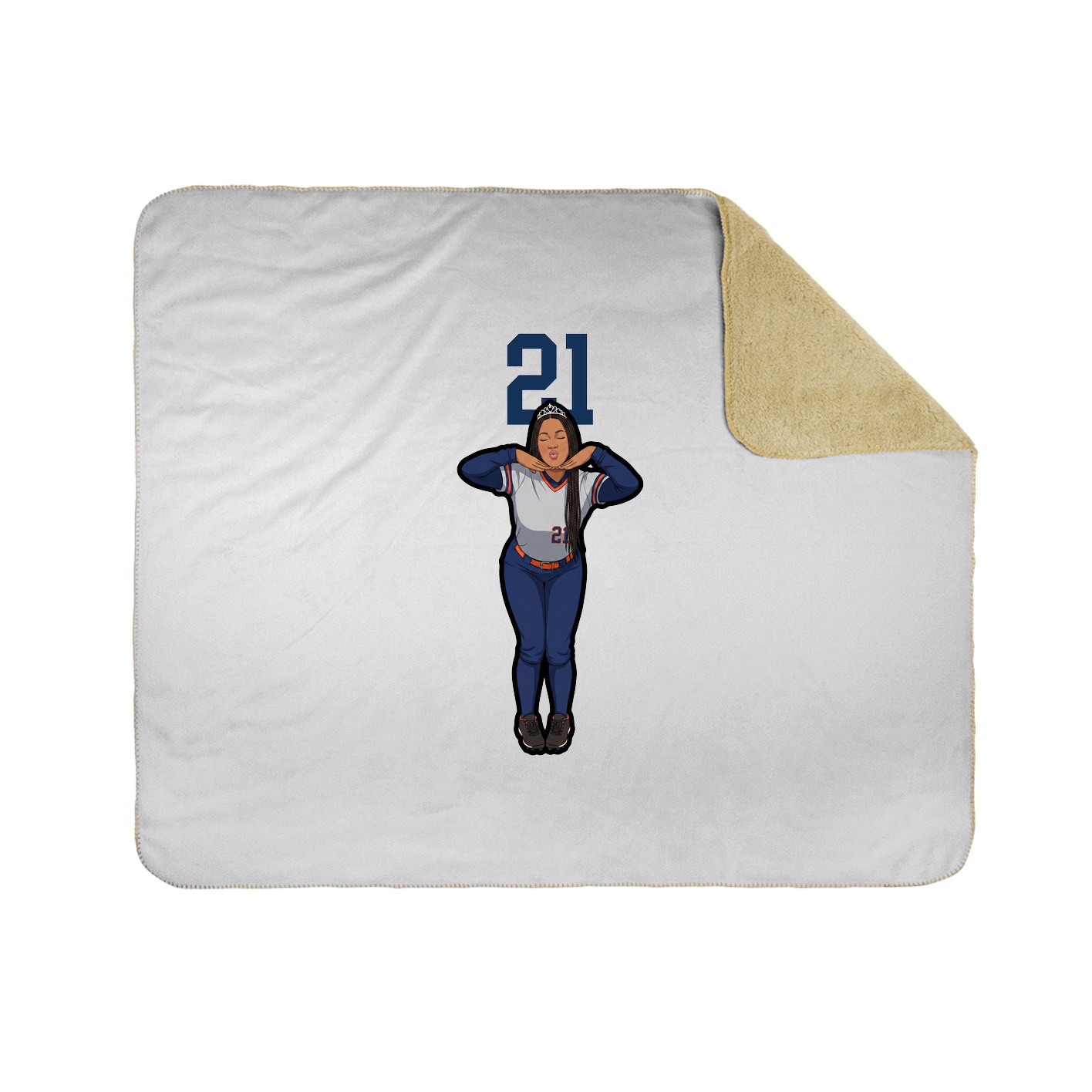 Throw Blanket — Number Top in White