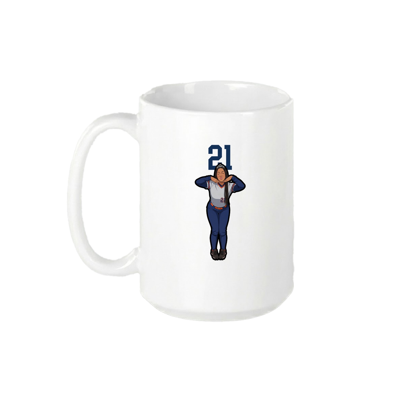15oz Coffee Mug — Number Top in White
