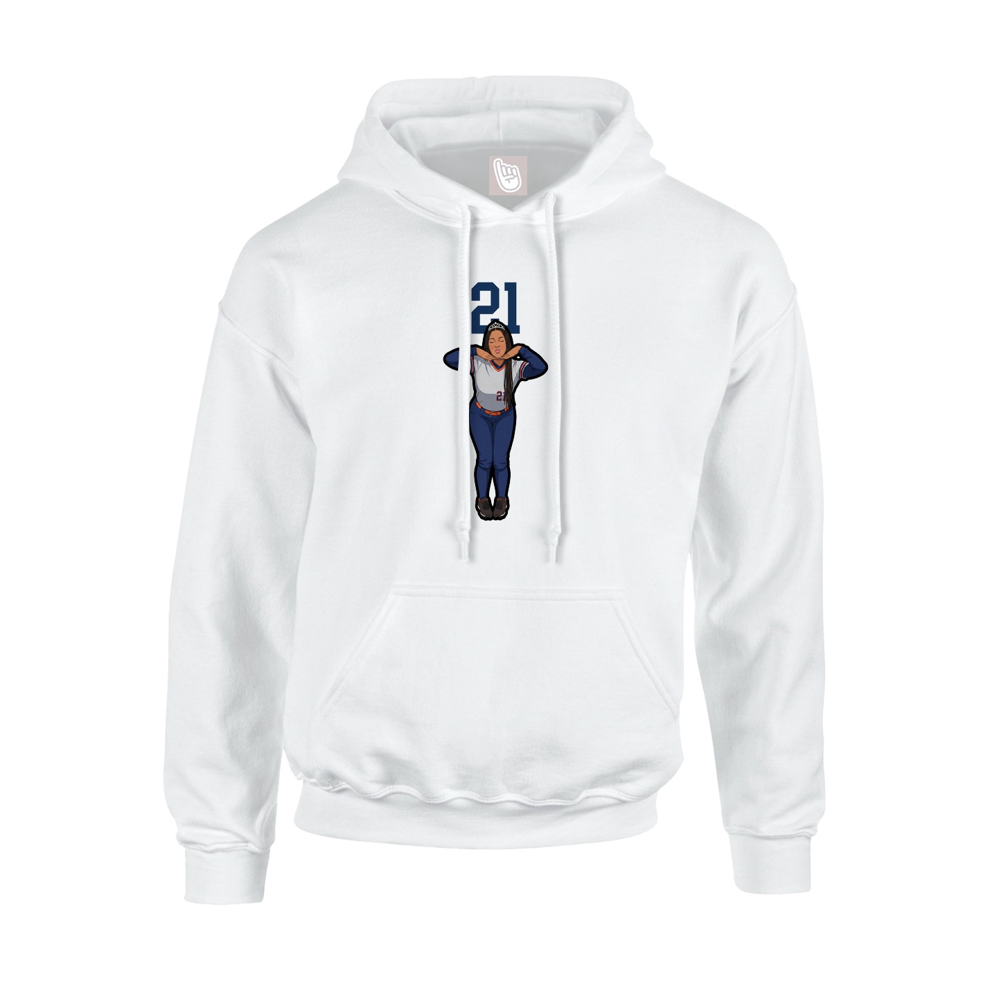 Youth Hoodie — Number Top in White