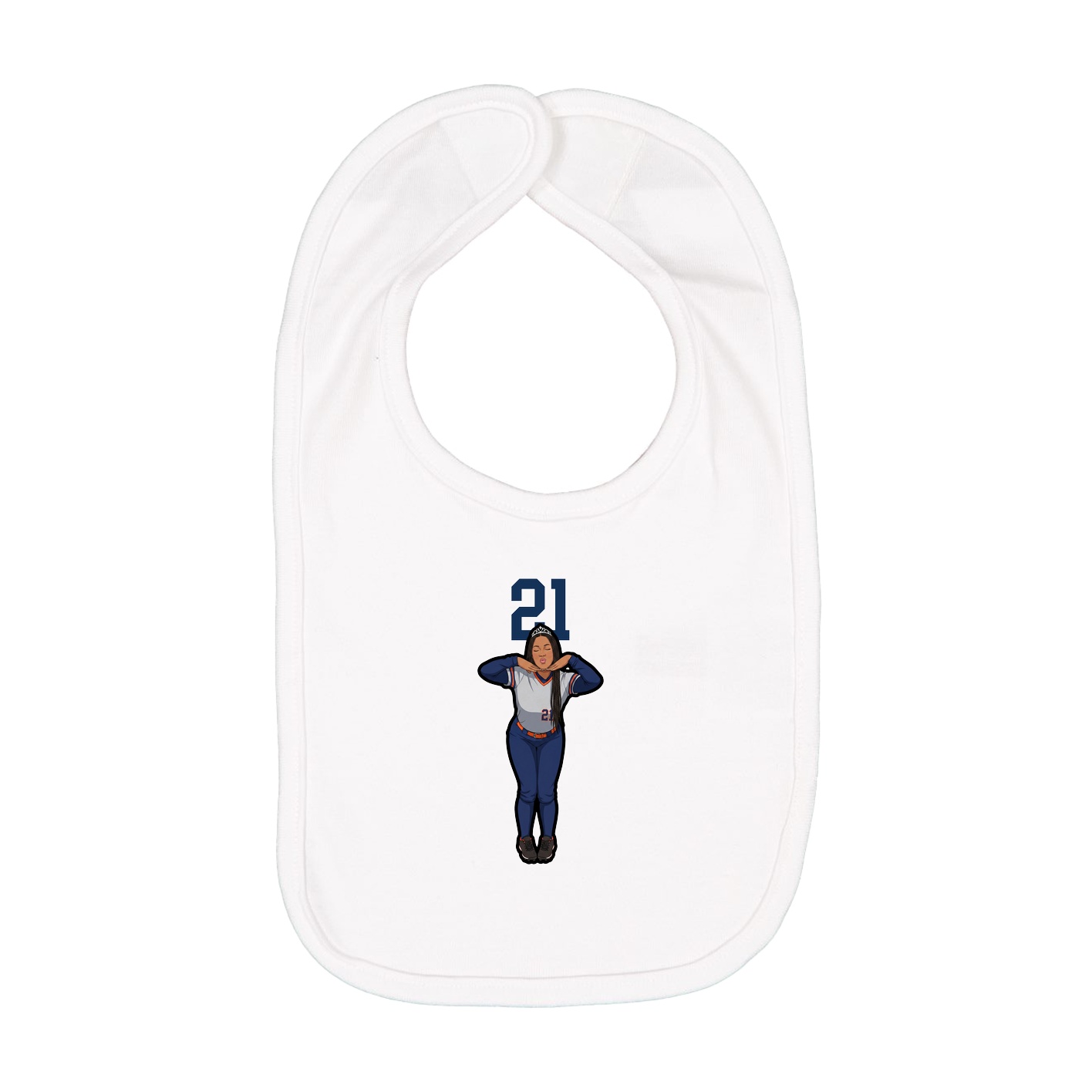 Infant Bib — Number Top in White
