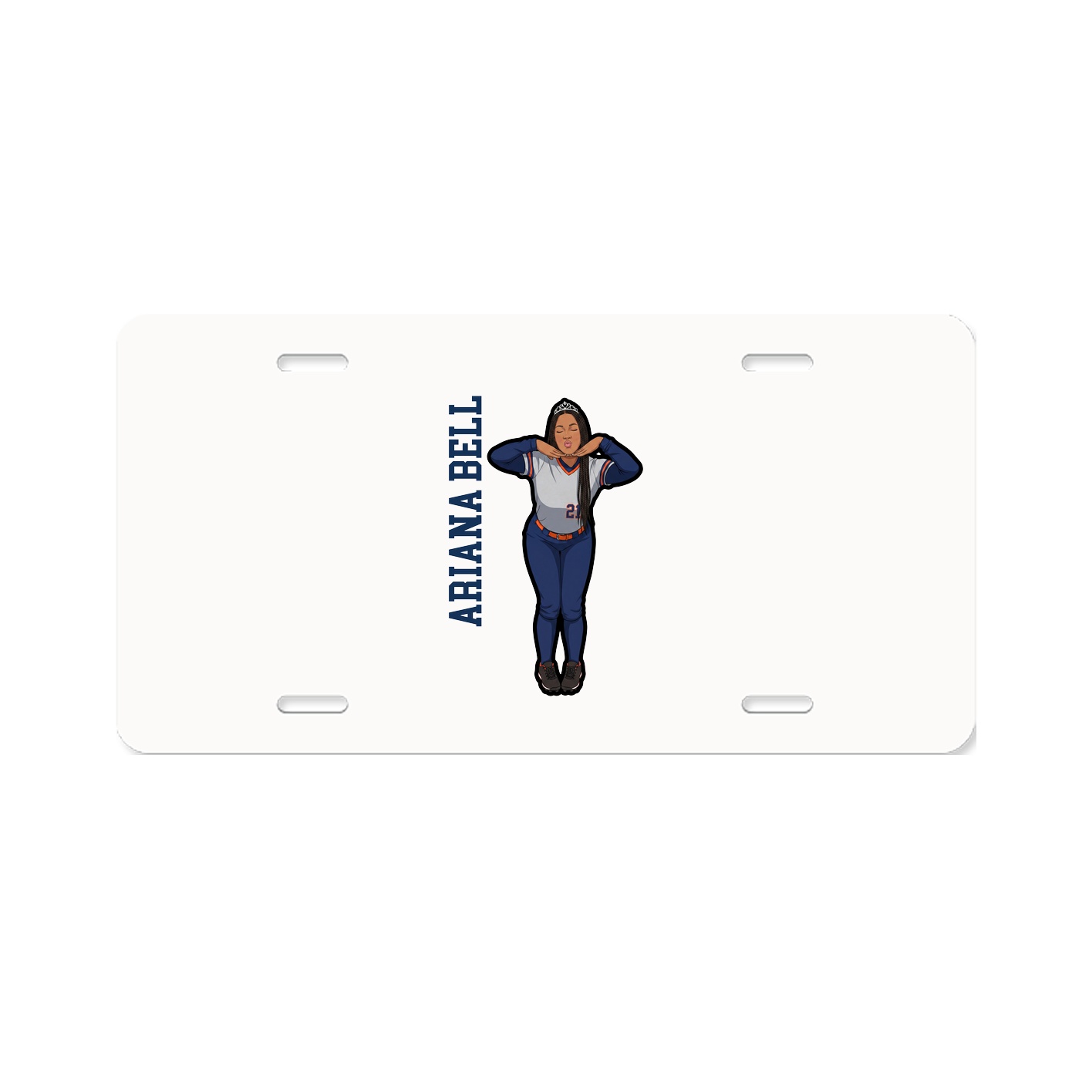 License Plate — Name Vertical in Classic