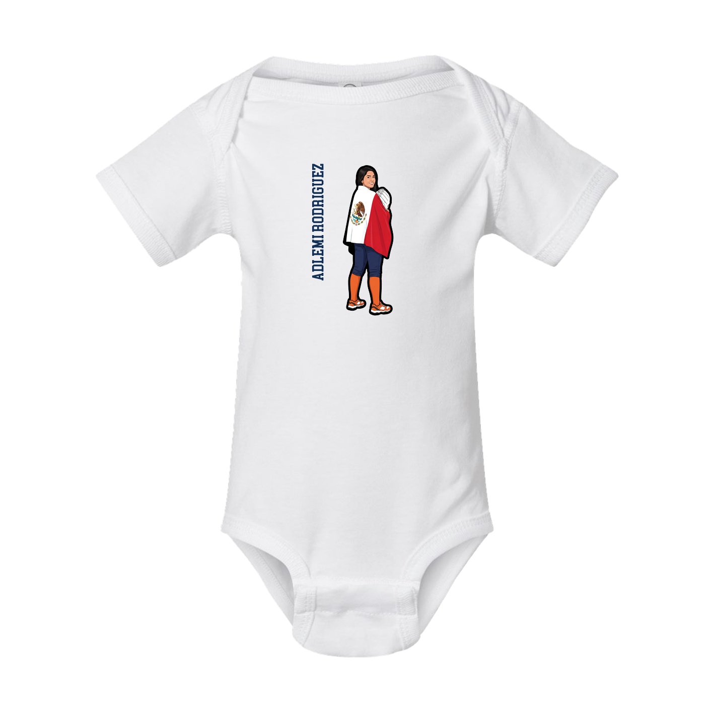 Baby Onesie — Name Vertical in White